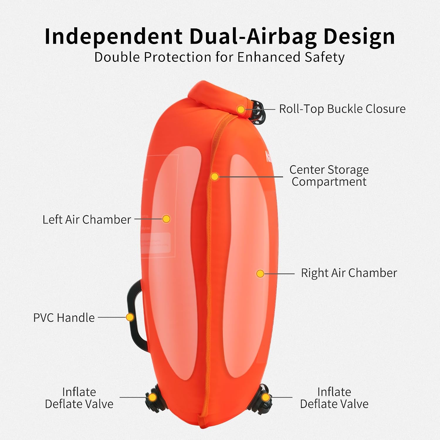 Detalle 2 de Naturehike NH17S001-G 25 L Roll-Top Dry Bag, PVC, Orange