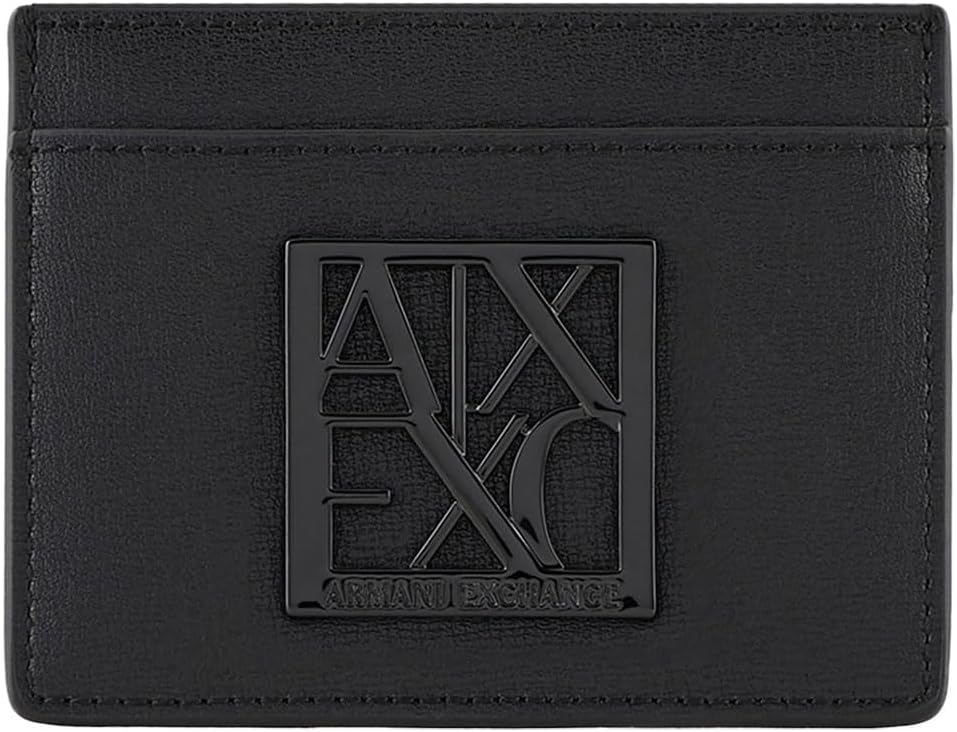 Thumbnail 2 de Armani Exchange Susy Leather : porte-cartes en cuir pour femme, noir (taille unique)