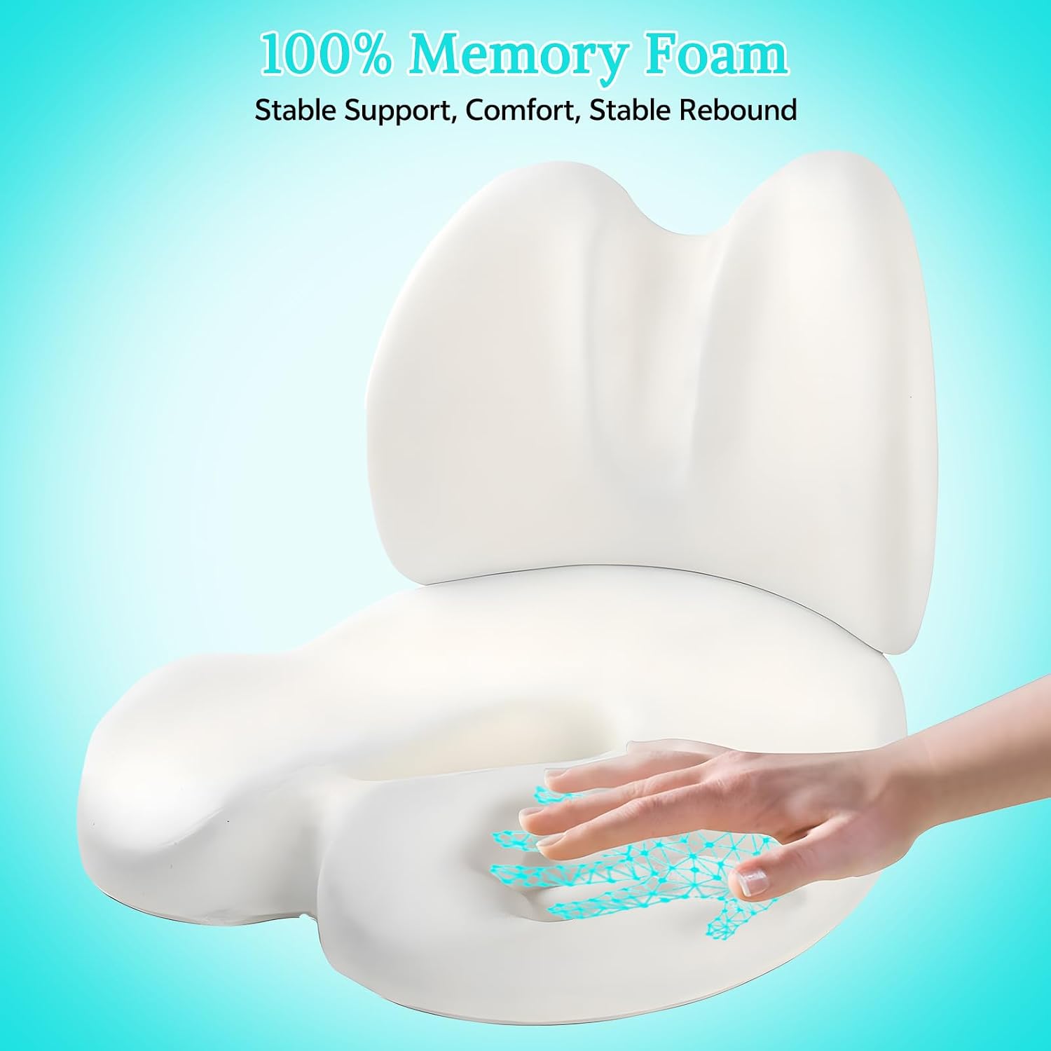Thumbnail 1 de Suewidfay 2 in 1 Cuscino del Sedile e Supporto Lombare in Memory Foam – Comfort Ergonomico per Ufficio, Auto e Sedie a Rotelle