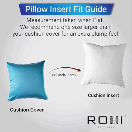Detalle de Rohi Set of 4 Hypoallergenic Cushion Pads 45x45 cm (18x18 in) – White Polyester Squares