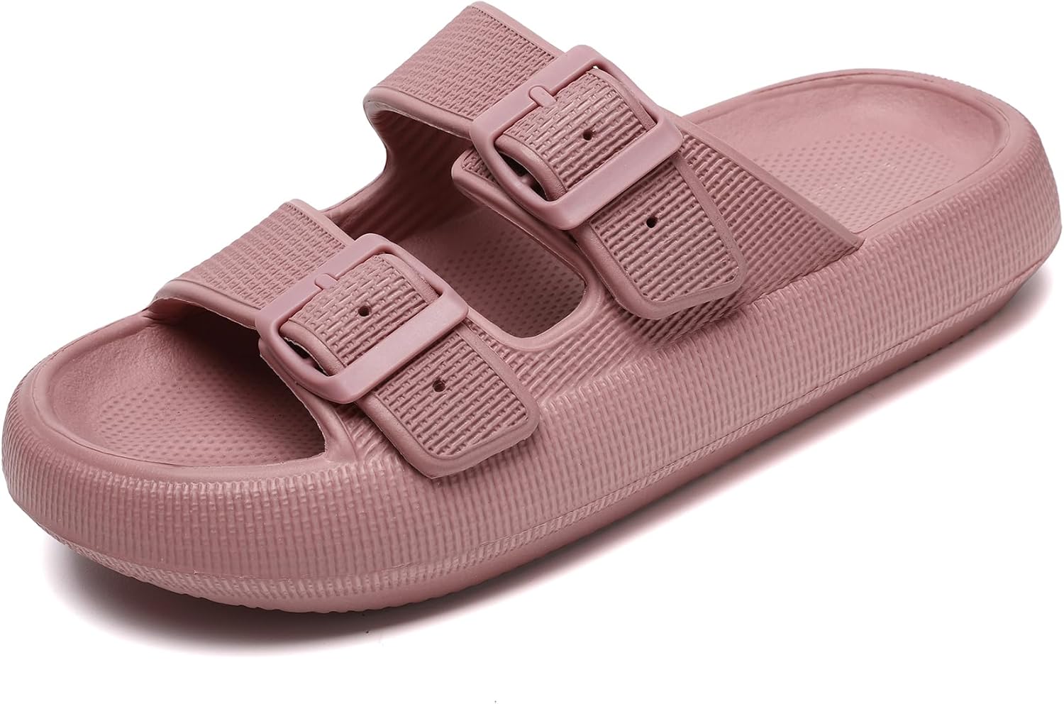 Detalle de Waysoland Cozyslides Original Damen/Herren Wolkenschuhe: Verstellbare Schnallen, rutschfest, schnell trocknend, 4 cm Zwischensohle