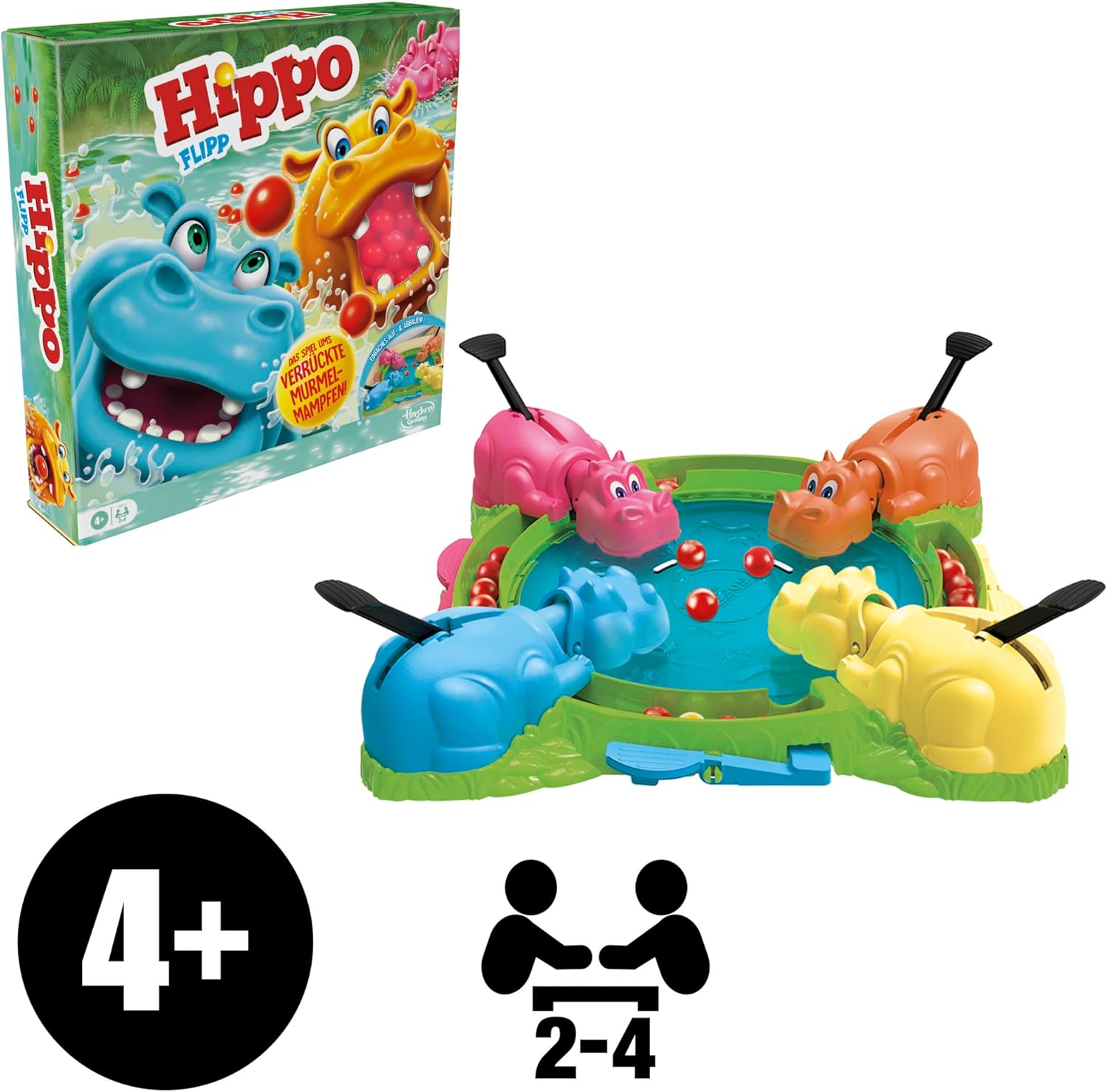 Thumbnail 1 de Hasbro Gaming Hippo Flipp – Gioco da tavolo per bambini, ora con ricarica istantanea delle biglie