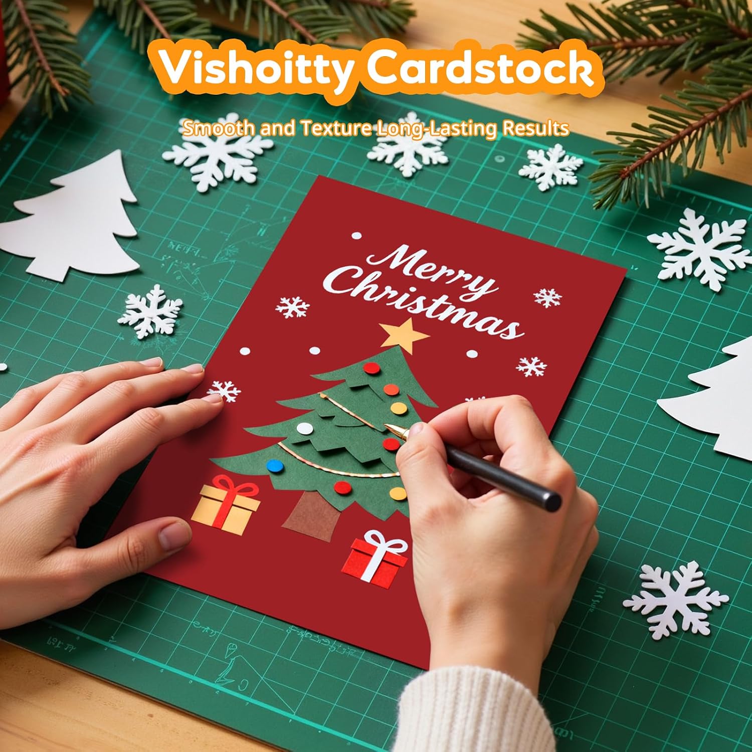 Detalle 2 de Vishoitty Deep Red Cardstock, 8.5 x 11-Inch, 40 Sheets, Smooth Fully Dyed Paper