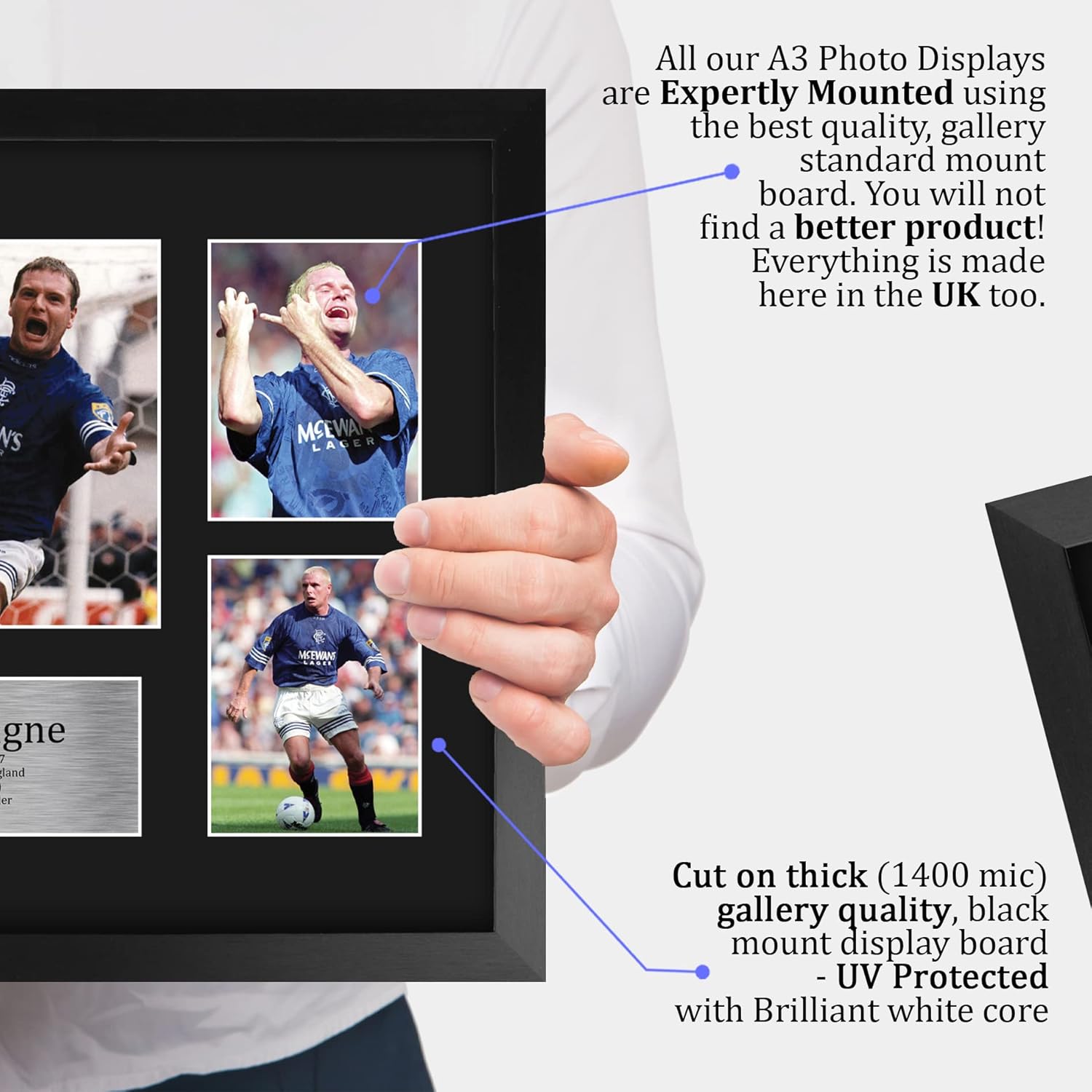 Thumbnail 3 de HWC Trading FR A3 Paul Gascoigne Rangers framed signed autograph picture (A3)
