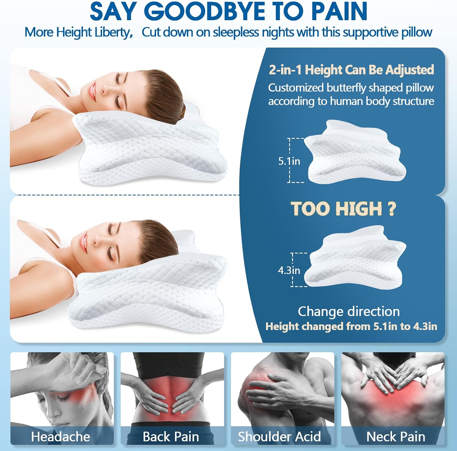 Detalle de CHxxy Memory Foam Pillow, Queen Size