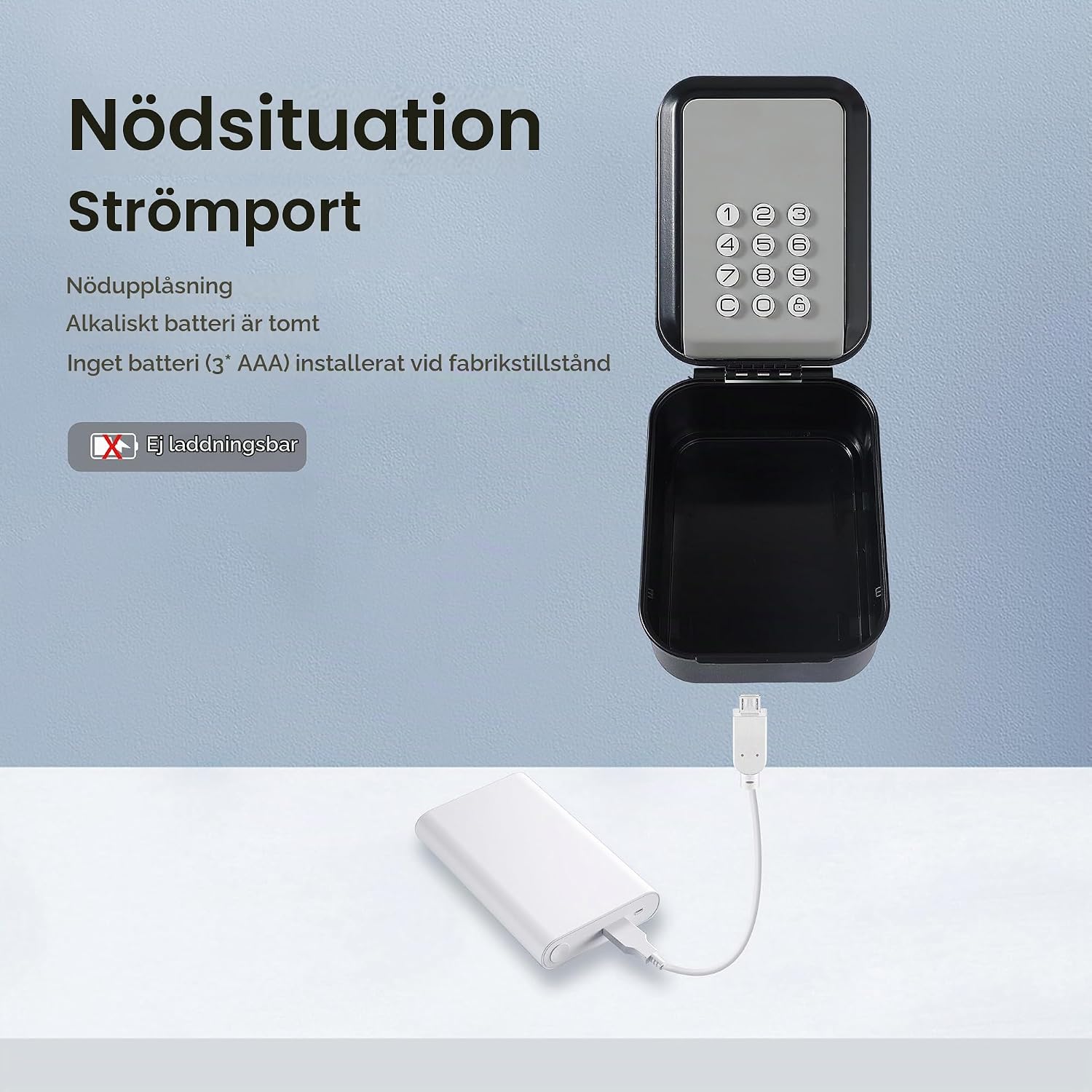 Detalle 1 de smallwell smart nyckelbox med TTLock, appstöd och PIN-kod