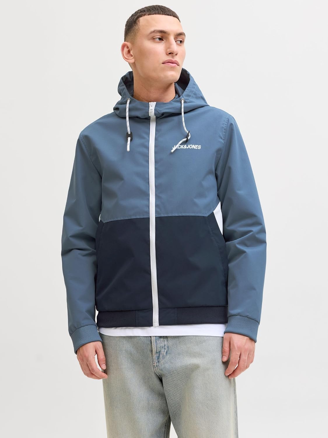 Detalle de JACK & JONES Jjerush Bomber Noos À Capuche – Veste courte Homme