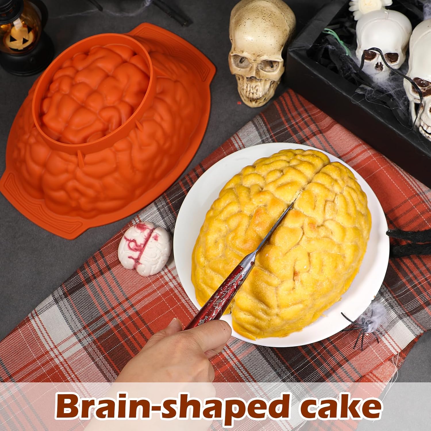 Detalle de Kamehame KA24016DE siliconen hersenvorm voor taart en Halloween-desserts