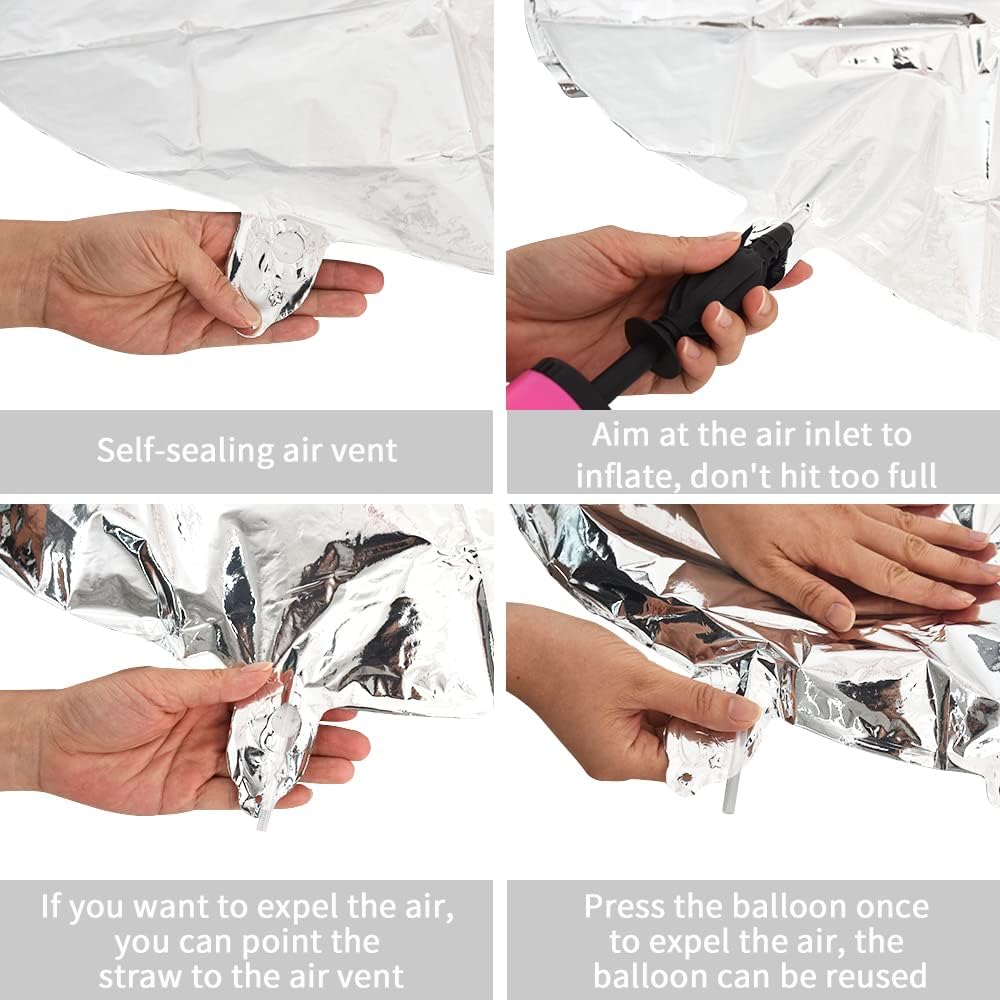 Thumbnail 2 de TONIFUL 52-Piece 16-Inch Silver A–Z Letter Balloons (Mylar Foil) for DIY Personalized Phrases