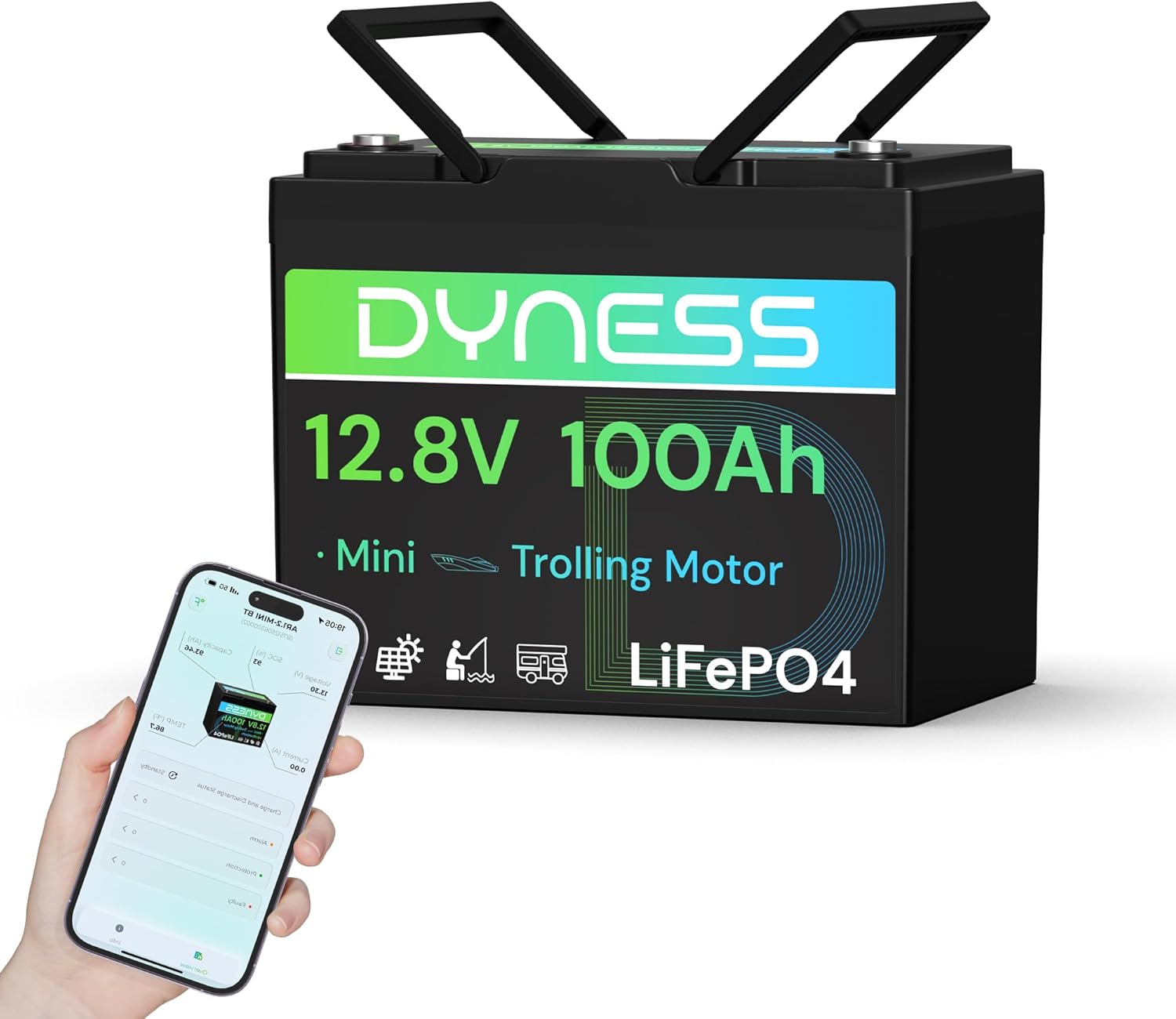 Thumbnail 6 de Dyness LiFePO4 12V 100Ah Lithium-Batterie mit Bluetooth und 100A BMS