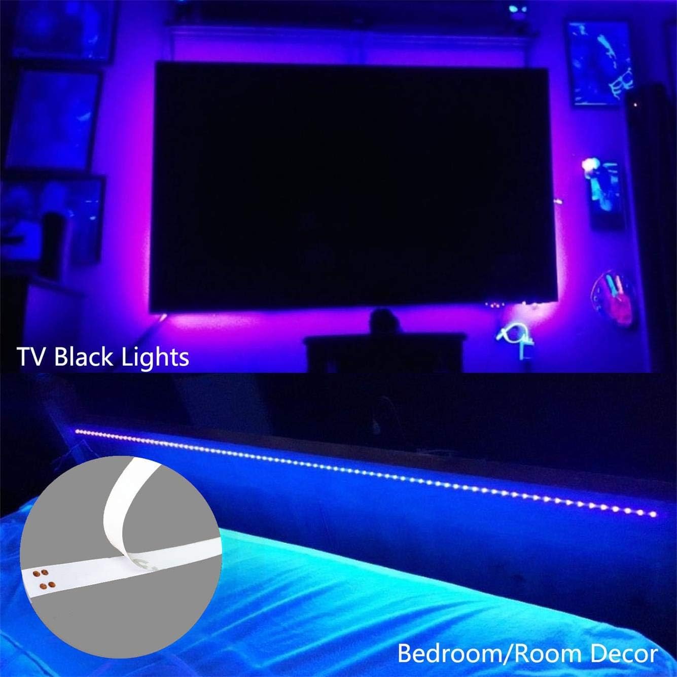 Detalle 1 de ST.MARY TINO CSX-2835 UV-ljuslist, 2 m USB, 120 LED och IP65
