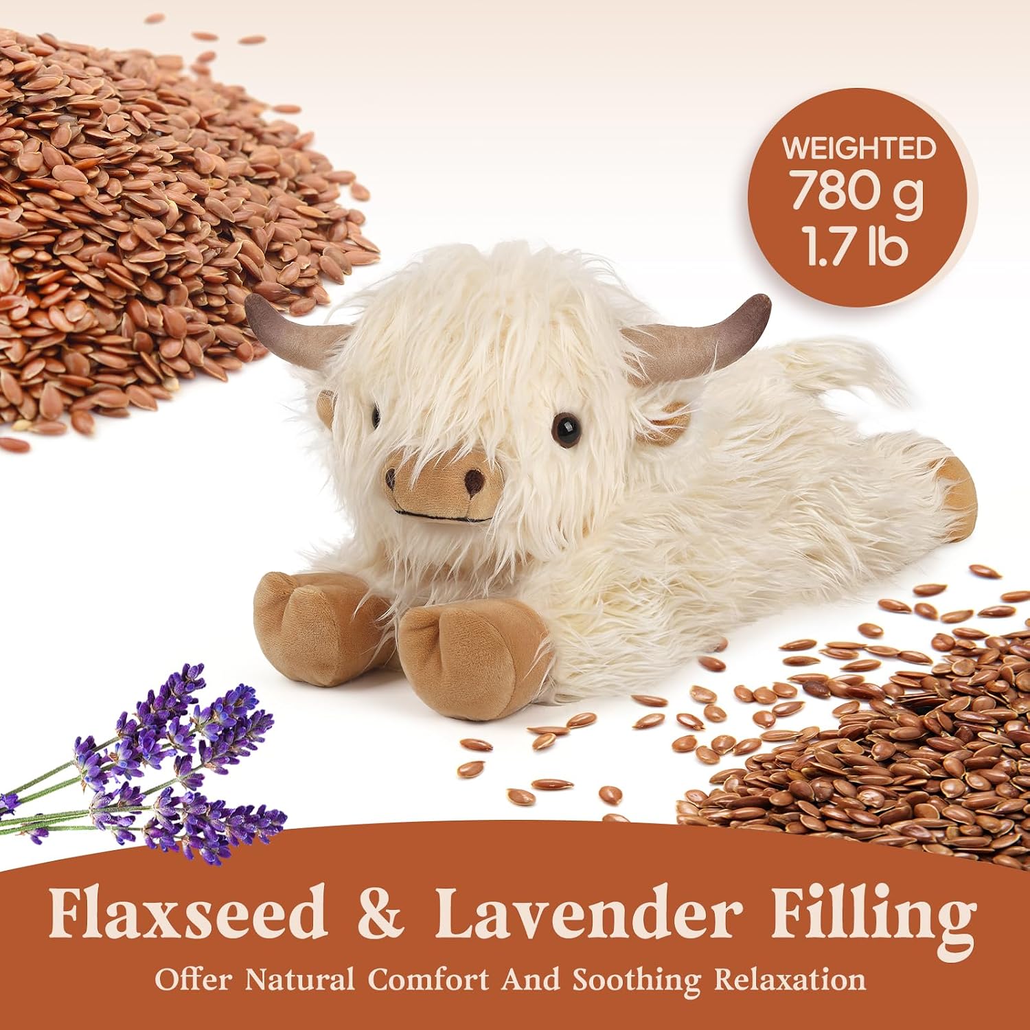 Detalle de Highland Cow Microwavable Plush Set of 2