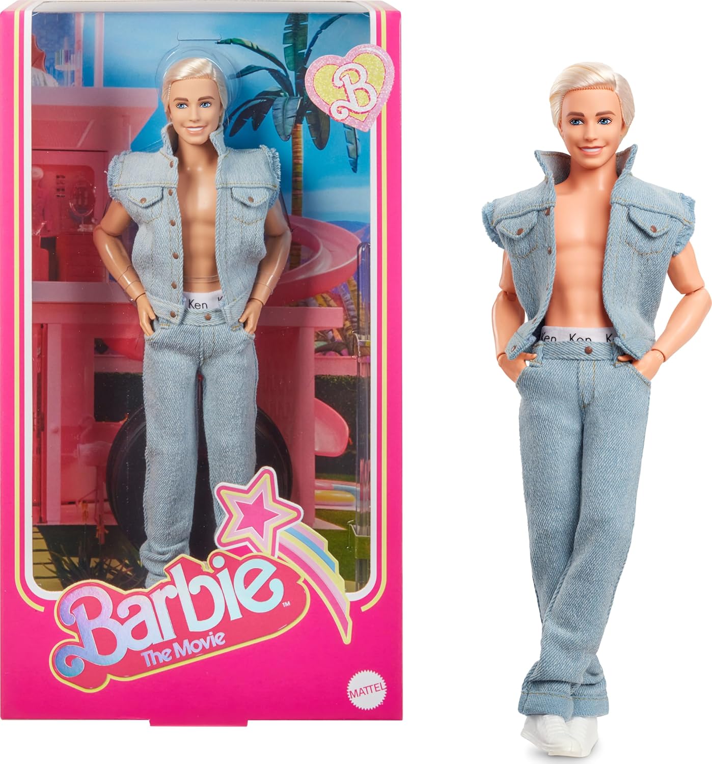 Detalle de Barbie The Movie - Ken, Bambola da Collezione con Completo Jeans Coordinato e Intimo Originale Ken, HRF27