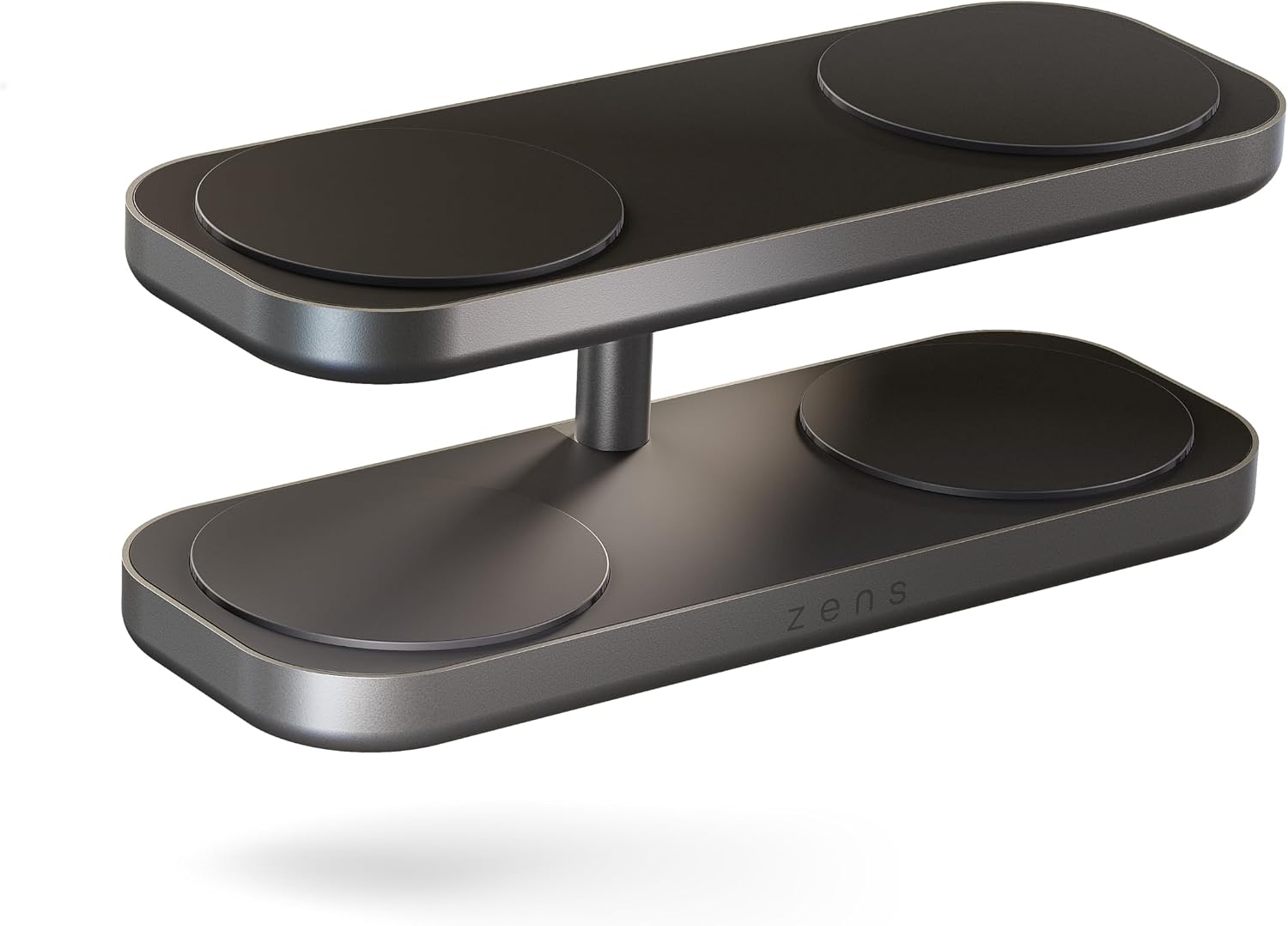 Detalle de Zens Quattro Wireless Charger Pro 4: hub di ricarica MagSafe e Qi2 a 15 W per iPhone, 65 W di alimentazione integrata