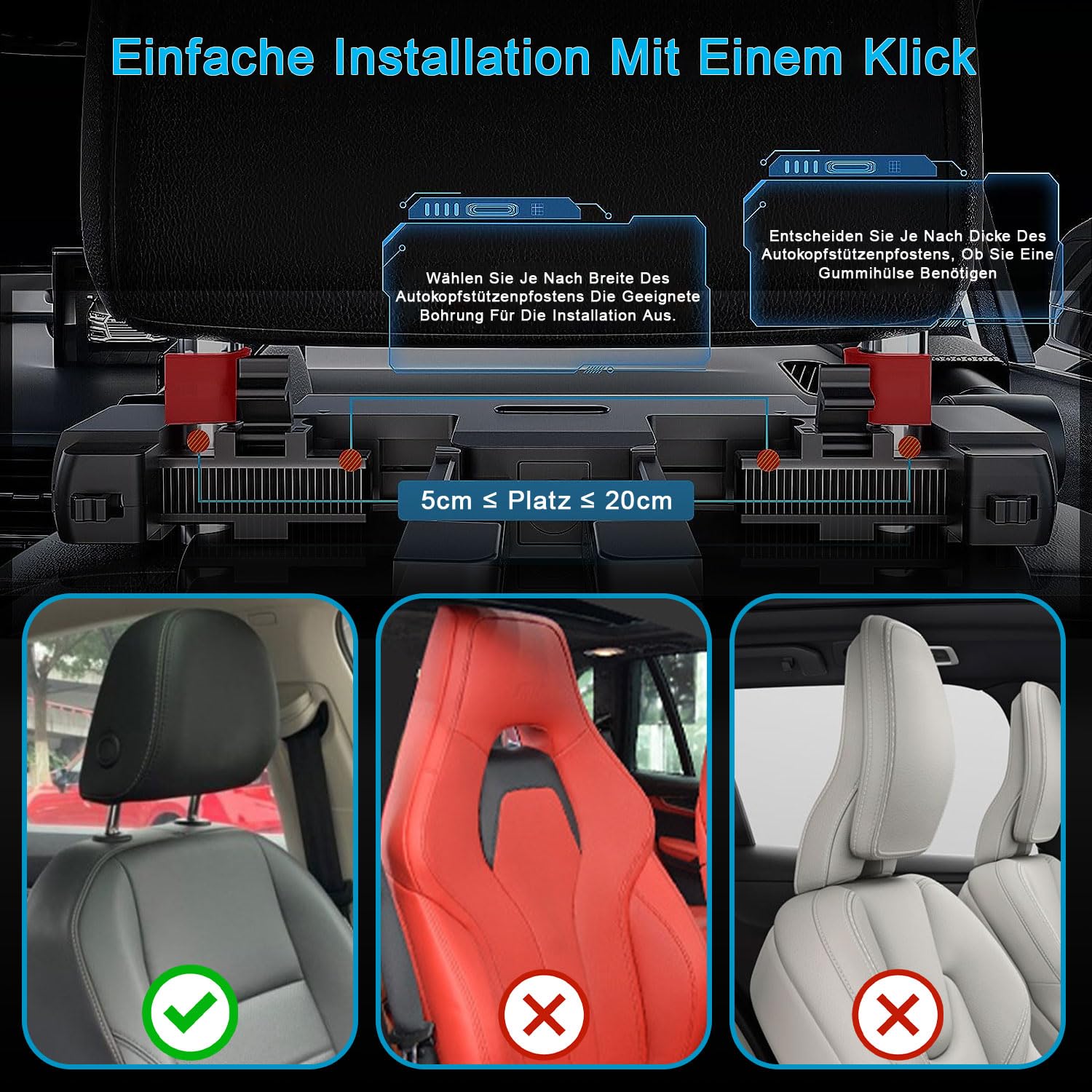 Thumbnail 6 de Aipwerer Auto-Nackenstütze für Kinder und Erwachsene – Gedächtnisschaum, verstellbar, schwarz