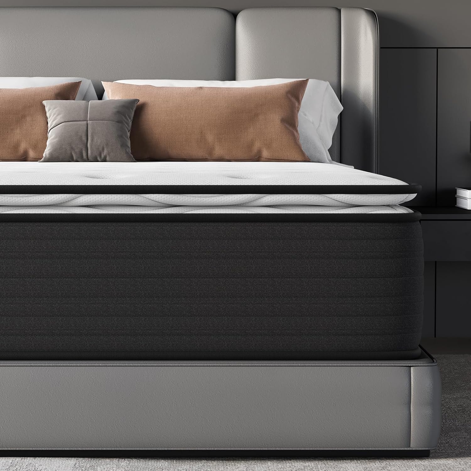Detalle de UniPon NFL-P2503351 Plush Full Hybrid Mattress, 8-Inch with Lumbar Support