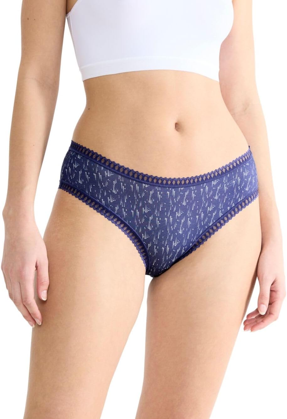 Detalle de Sloggi Go Crush Hipster C3p Slip Femme (lot de 3) : dentelles élastiques pour un rendu flatteur