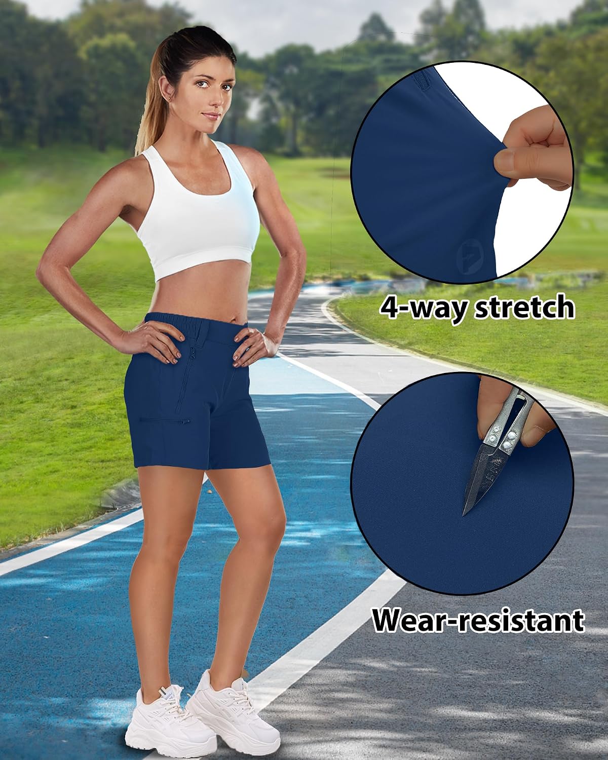 Detalle de Outdoor Ventures Women's Quick Dry Shorts UPF 73+ Lightweight Running Shorts