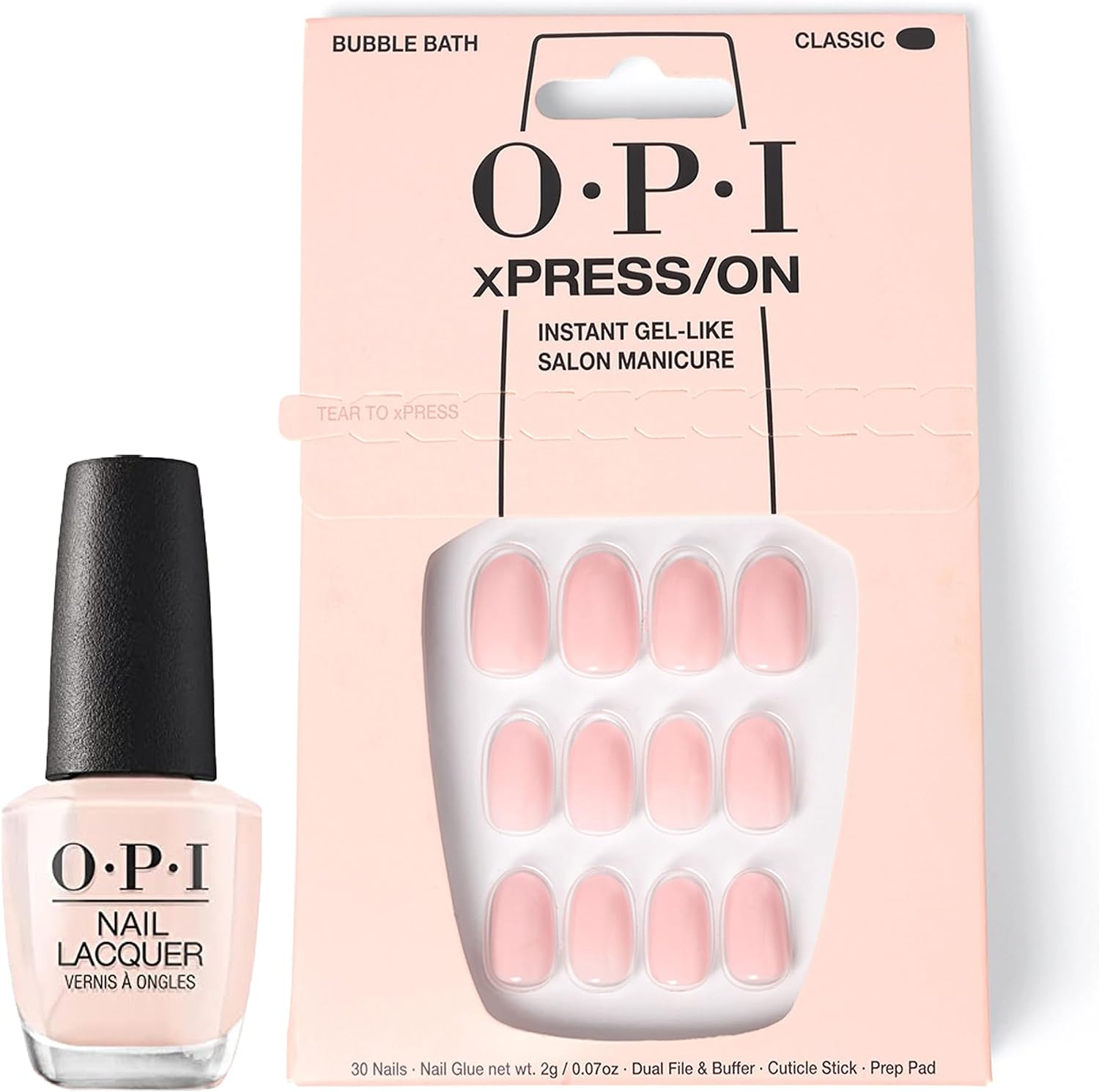 Thumbnail 5 de OPI xPRESS/On Press On Nails – French Tip & Pattern Designs (Long & Short, Round & Oval) with Nail Glue – 30 pcs