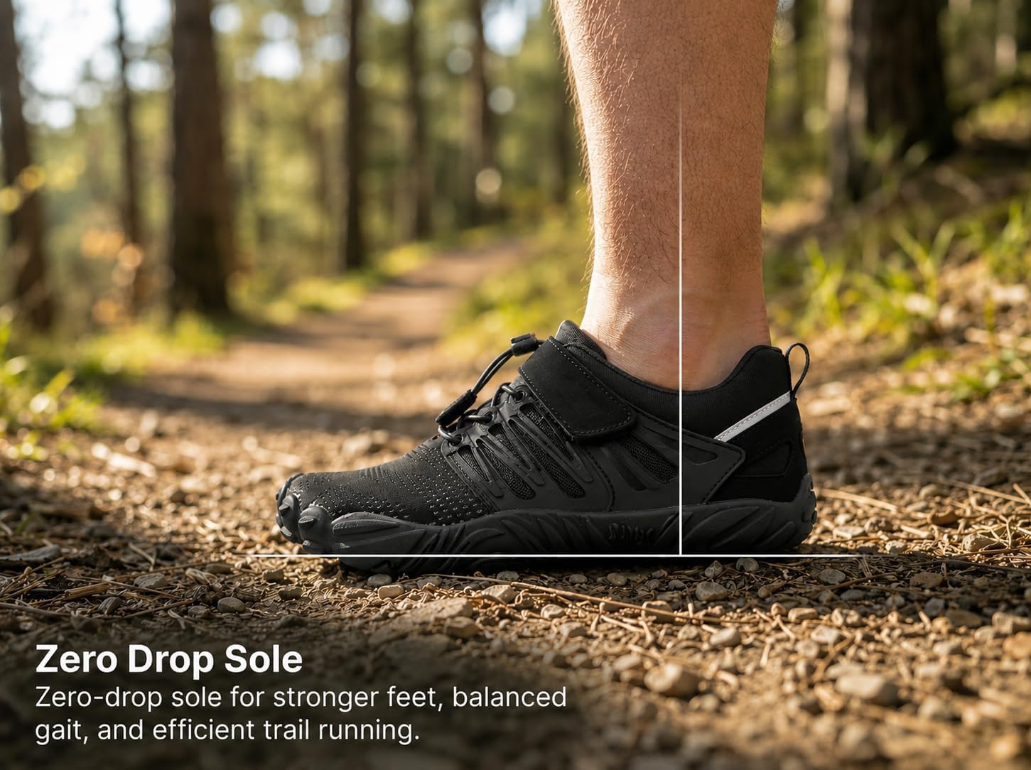 Detalle 1 de WHITIN Men’s Minimalist Trail Runner with Wide Toe Box (Barefoot Inspired)