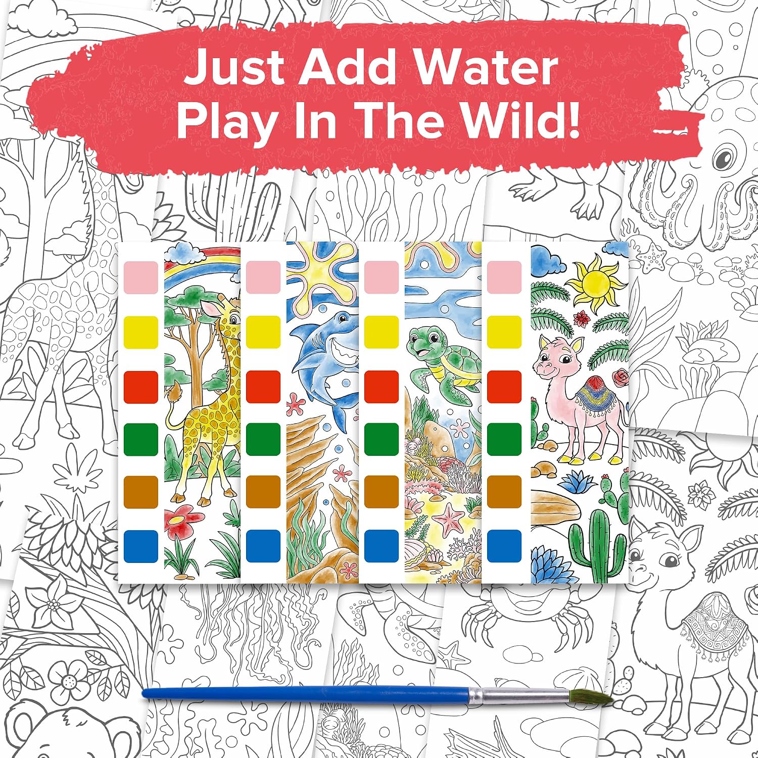 Detalle 1 de Paint with Water Books for Kids, 6-Book Set
