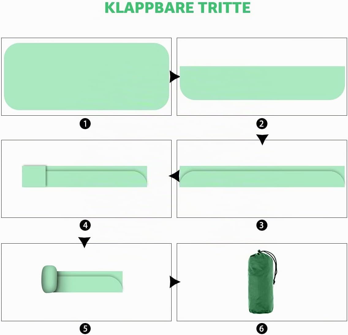 Detalle de Sundom Isomatte Camping Outdoor Ultralight – wasserdichte, faltbare Luftmatratze 190 × 59 × 6 cm