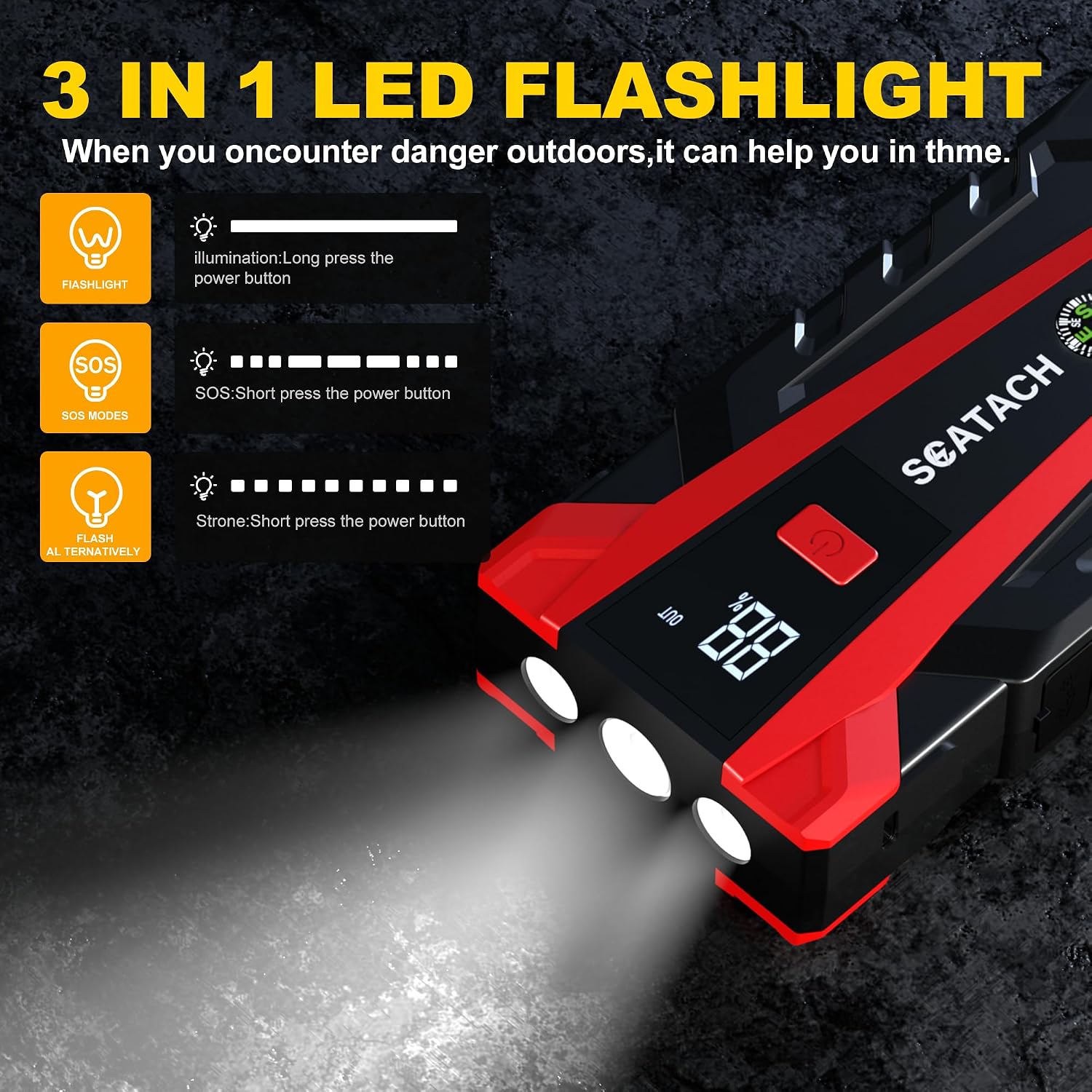 Detalle de Scatach Car Battery Jump Starter 3000A