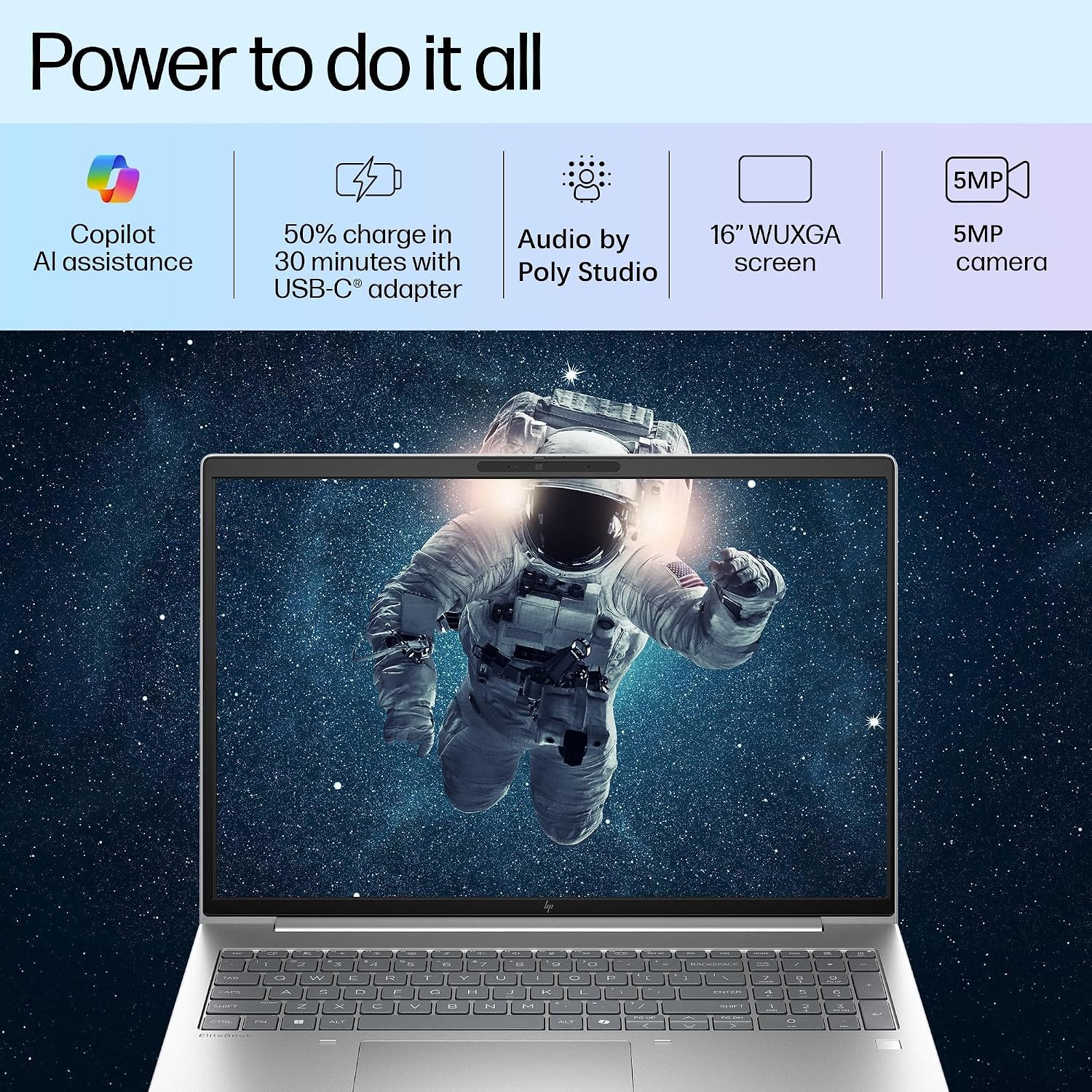 Detalle de HP business laptop with 32GB DDR5