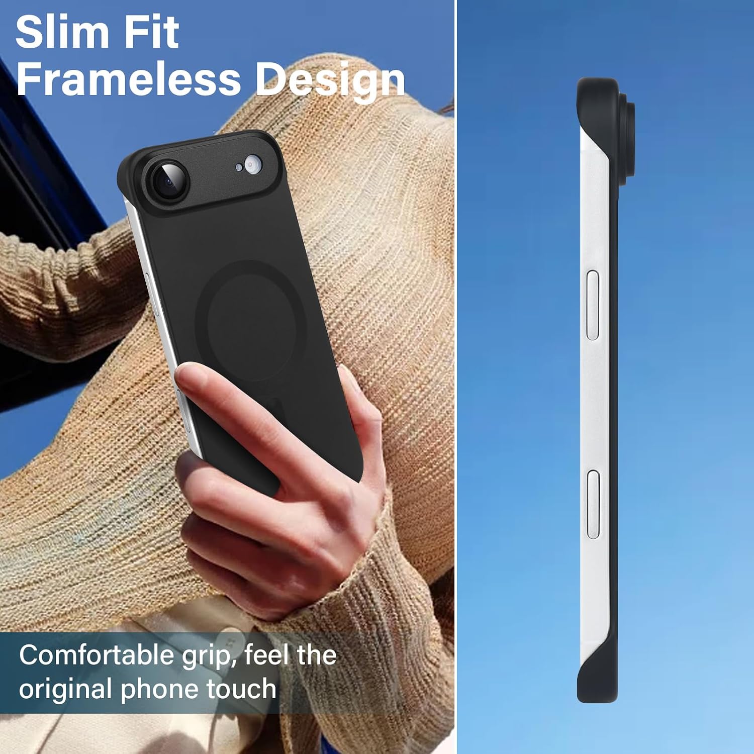 Detalle de Omio 磁気スリムケース iPhone Air用 マットPC素材・レンズ保護付き