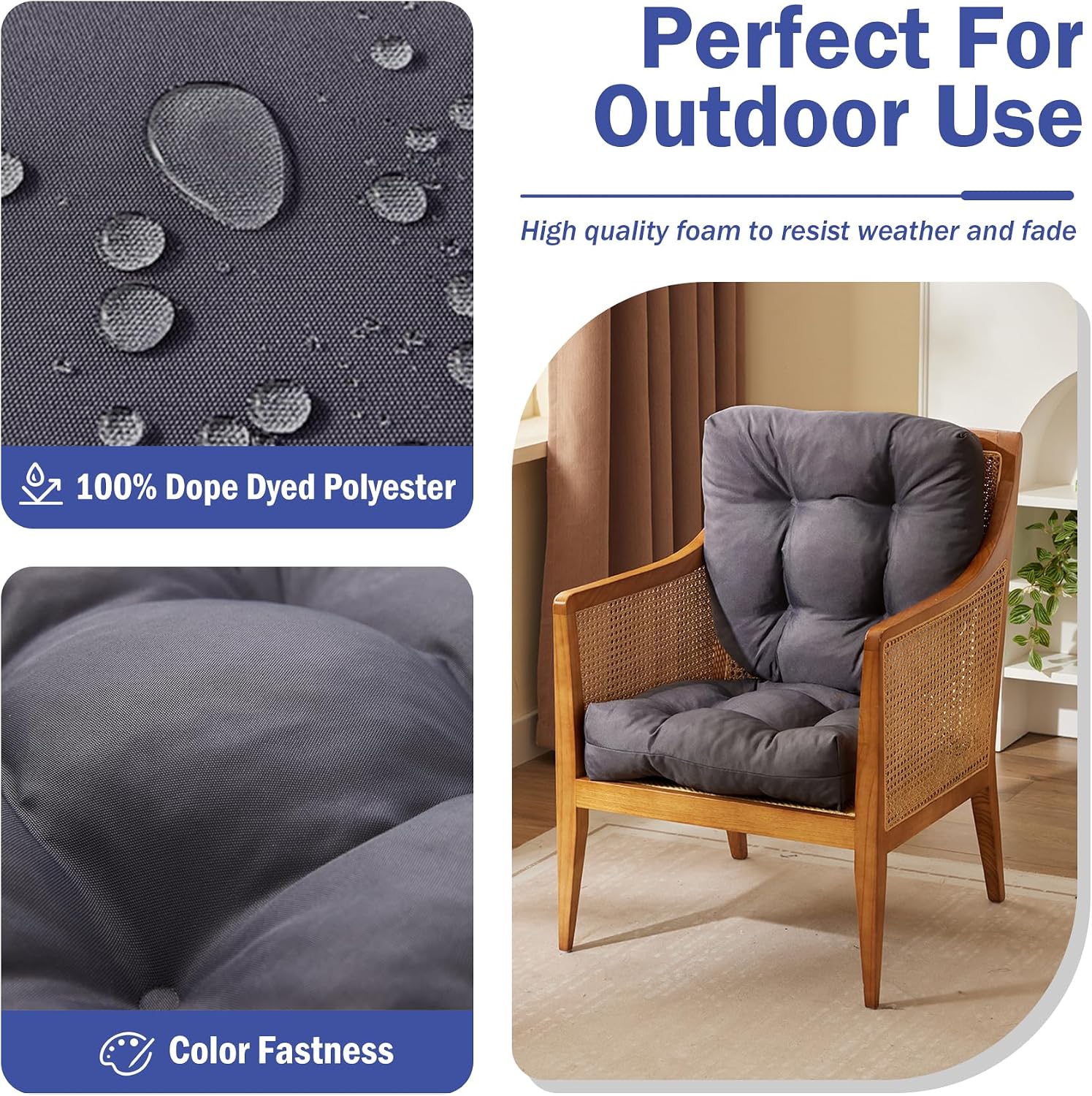 Detalle 2 de IPYNBAP Outdoor Chair Cushions 19x19+5”