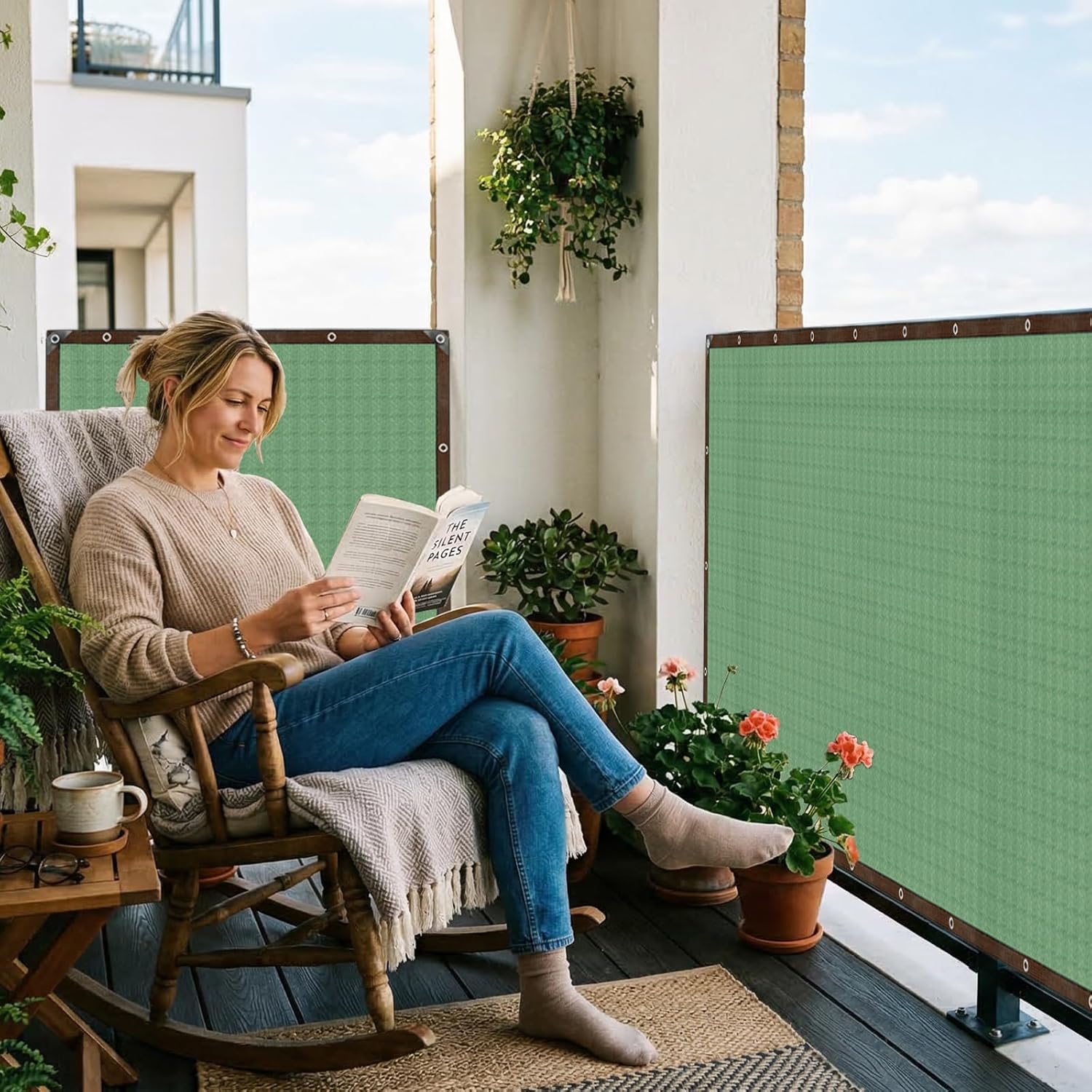 Thumbnail 1 de Esilihom Privacy Netting 1m x 10m HDPE 85% UV Block garden screen with holes and 100 cable ties