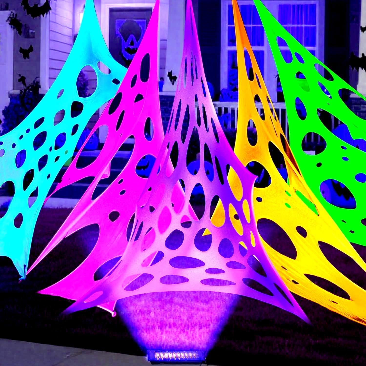 Thumbnail 4 de wymulot 2*10M Cotton Spider Web Decoration, 5 Colors, Black Light