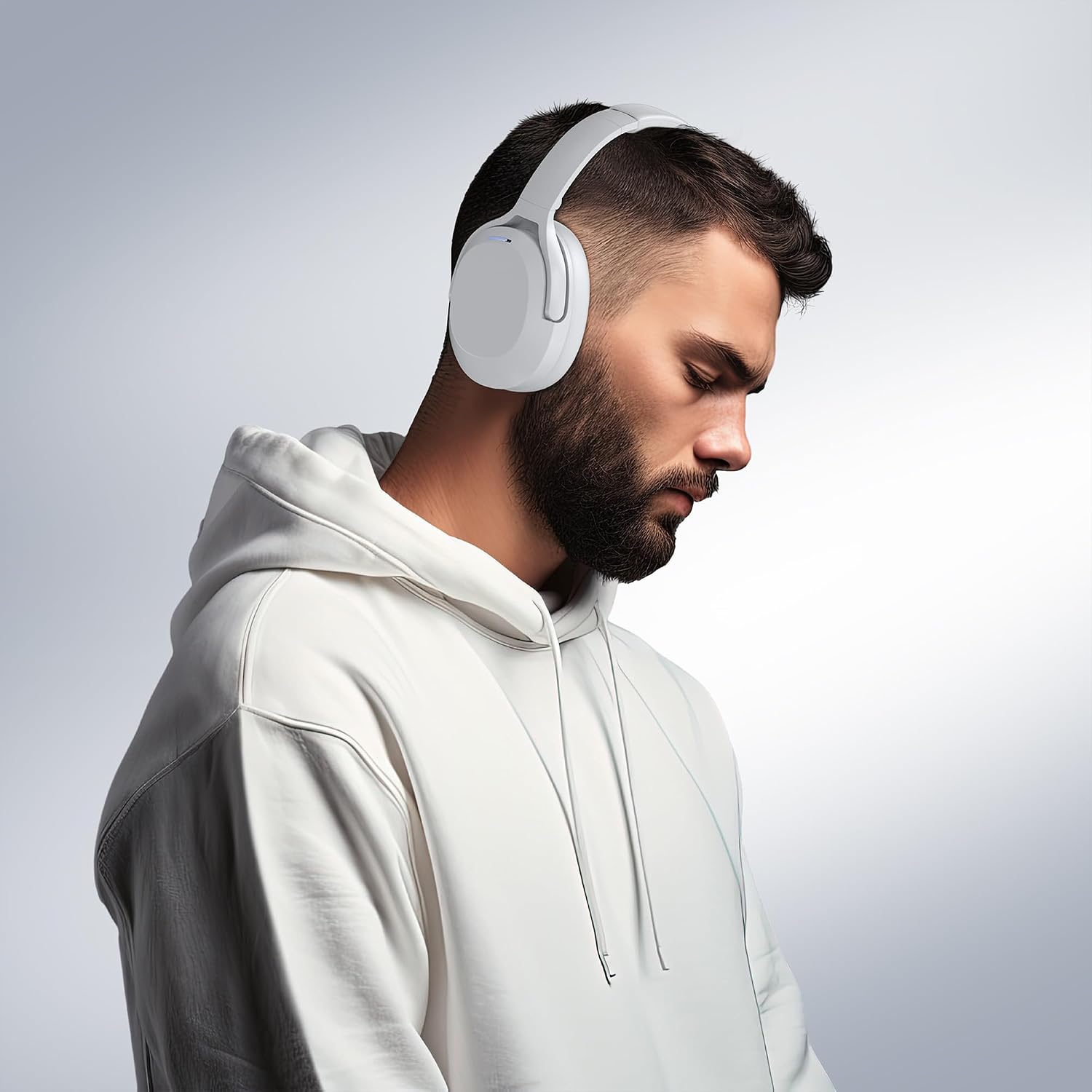 Detalle de Rebocico Active Noise Cancelling Headphones with Bluetooth 5.3 (Over-Ear, Grey)