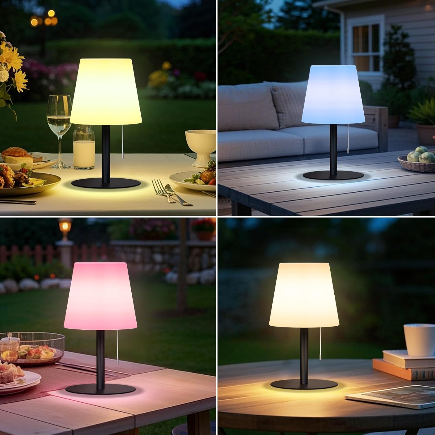 Thumbnail 5 de uuffoo Solar Tischlampe Outdoor – 2-in-1 Aufladung, IP44, RGB & Warmweiß, Schwarz