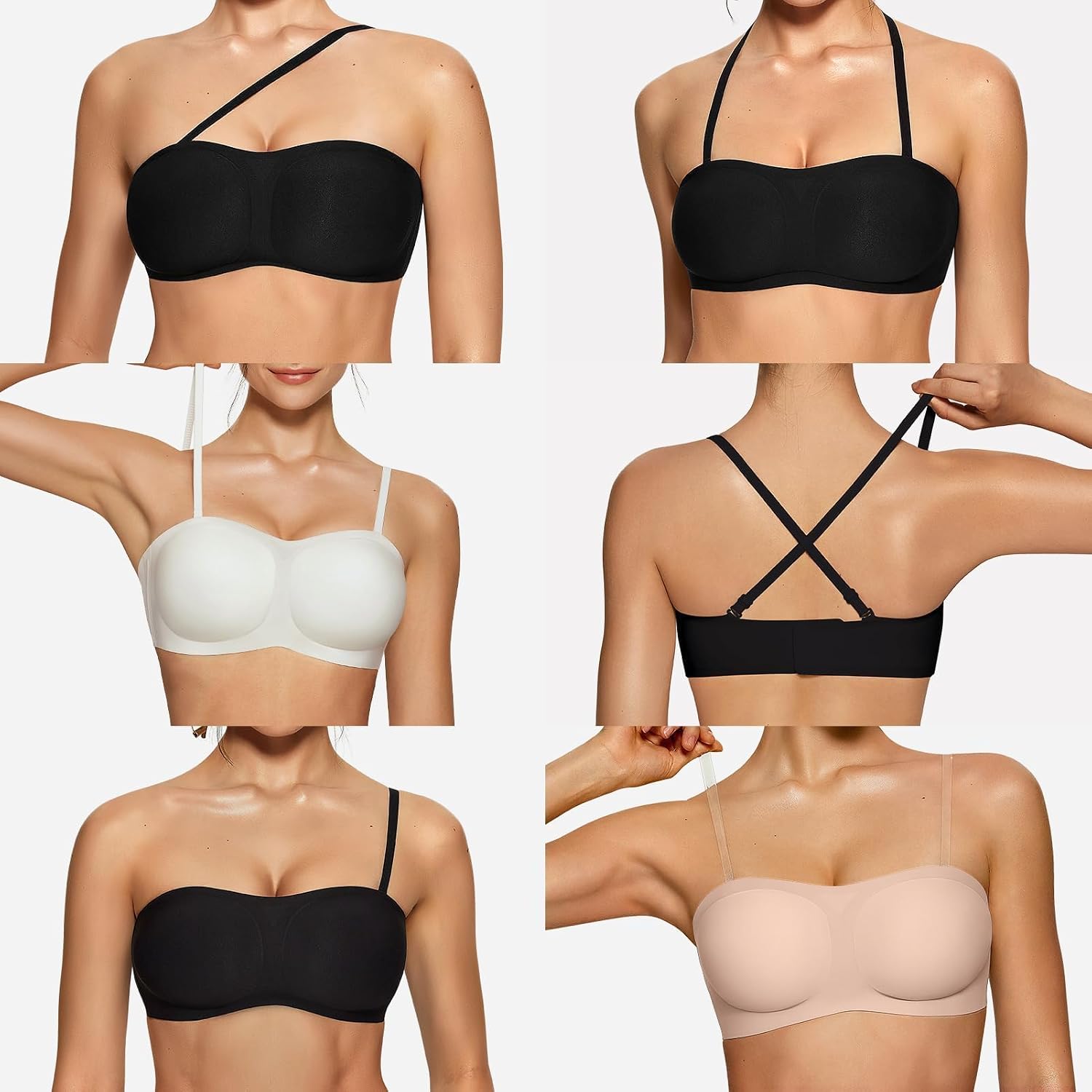 Thumbnail 2 de OEAK Strapless Jelly Push Up Bandeau Bra – Wireless, Non-Slip, with Convertible Straps