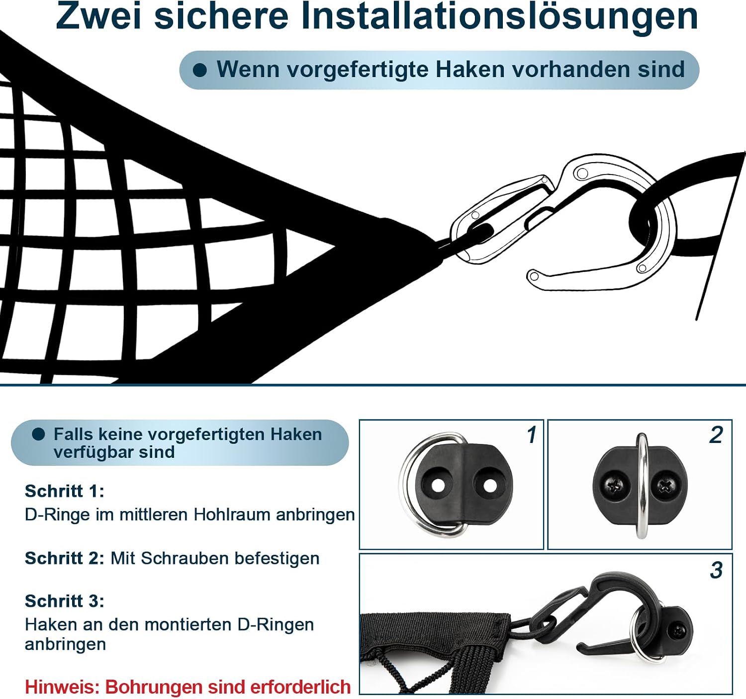 Thumbnail 3 de VEHIRIE Cargo Net Car Boot Net 70x50 cm