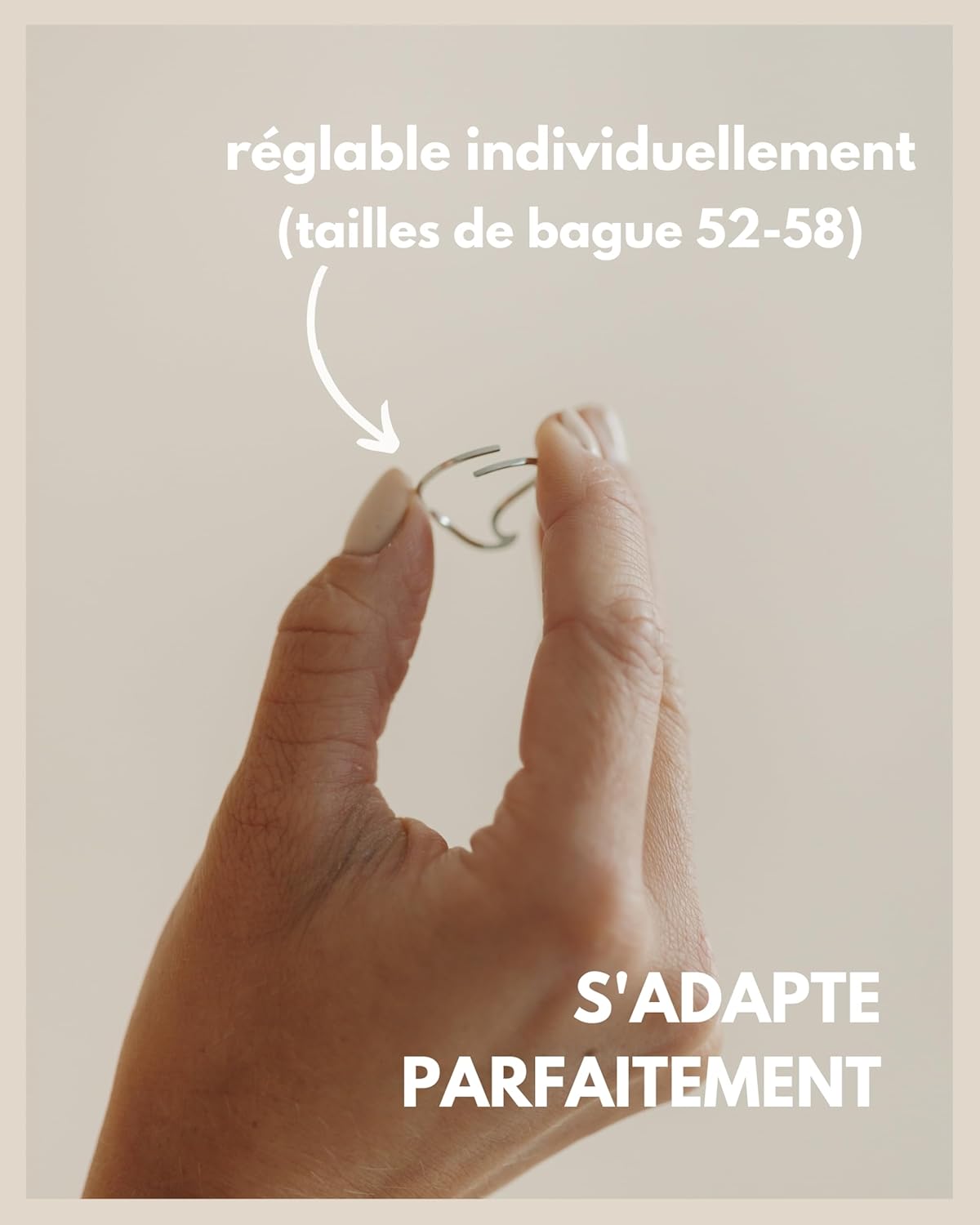Detalle de GD GOOD.designs EST. 2015 Bague Vague pour femme en acier inoxydable – réglable et résistante à l’eau