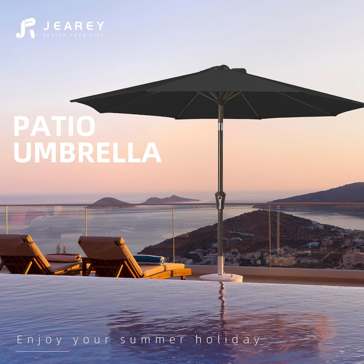 Thumbnail 6 de JEAREY Patio Umbrella 10-Foot