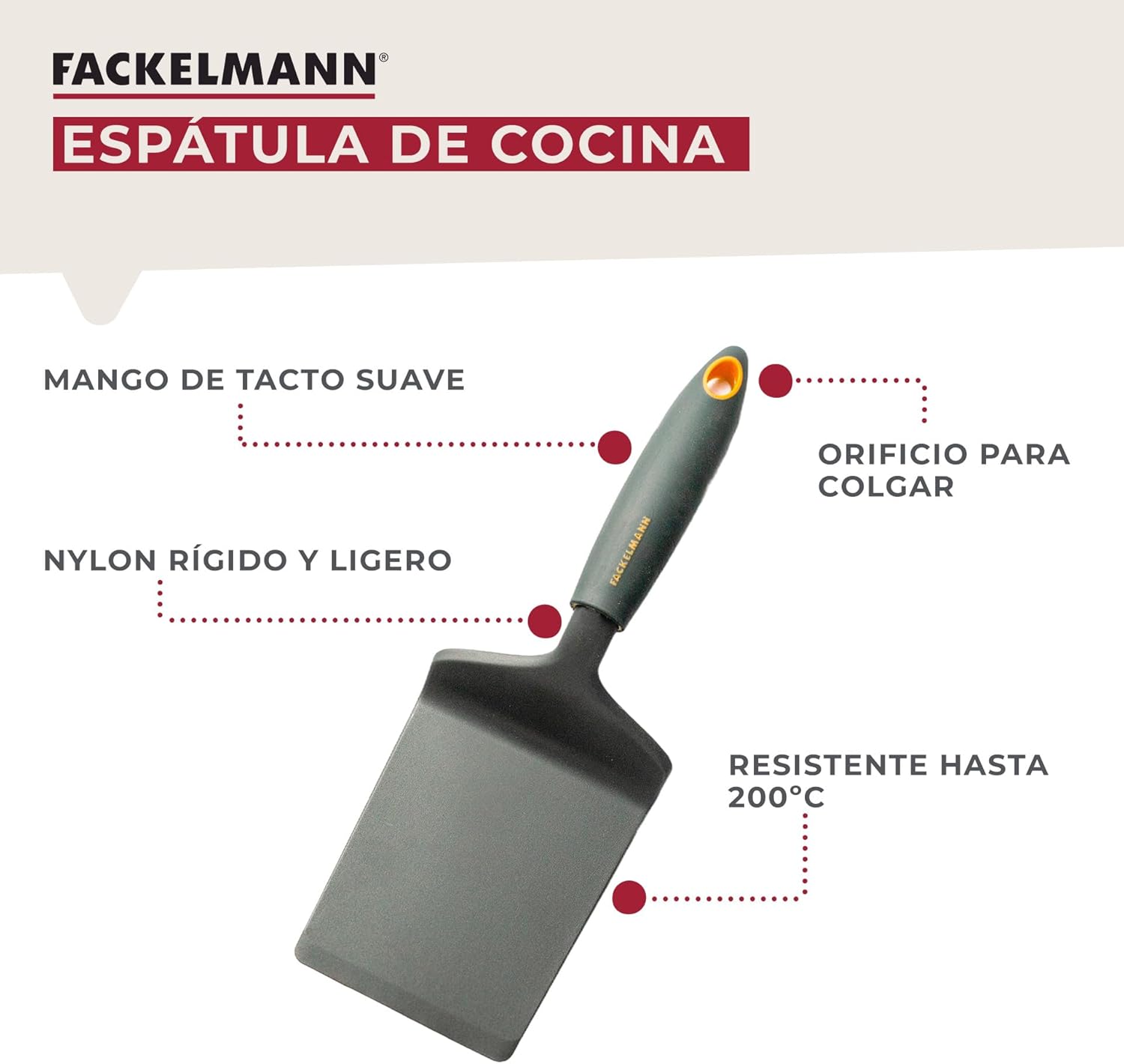 Thumbnail 1 de Fackelmann Soft Espátula Nylon para Cocina y Repostería 🍽