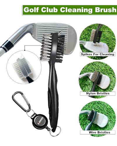 Thumbnail 2 de Geeorzo 7-in-1 Golf Zubehör: multifunktionales Set mit Mikrofasertuch, ausziehbarer Bürste und Pitchgabel – Black