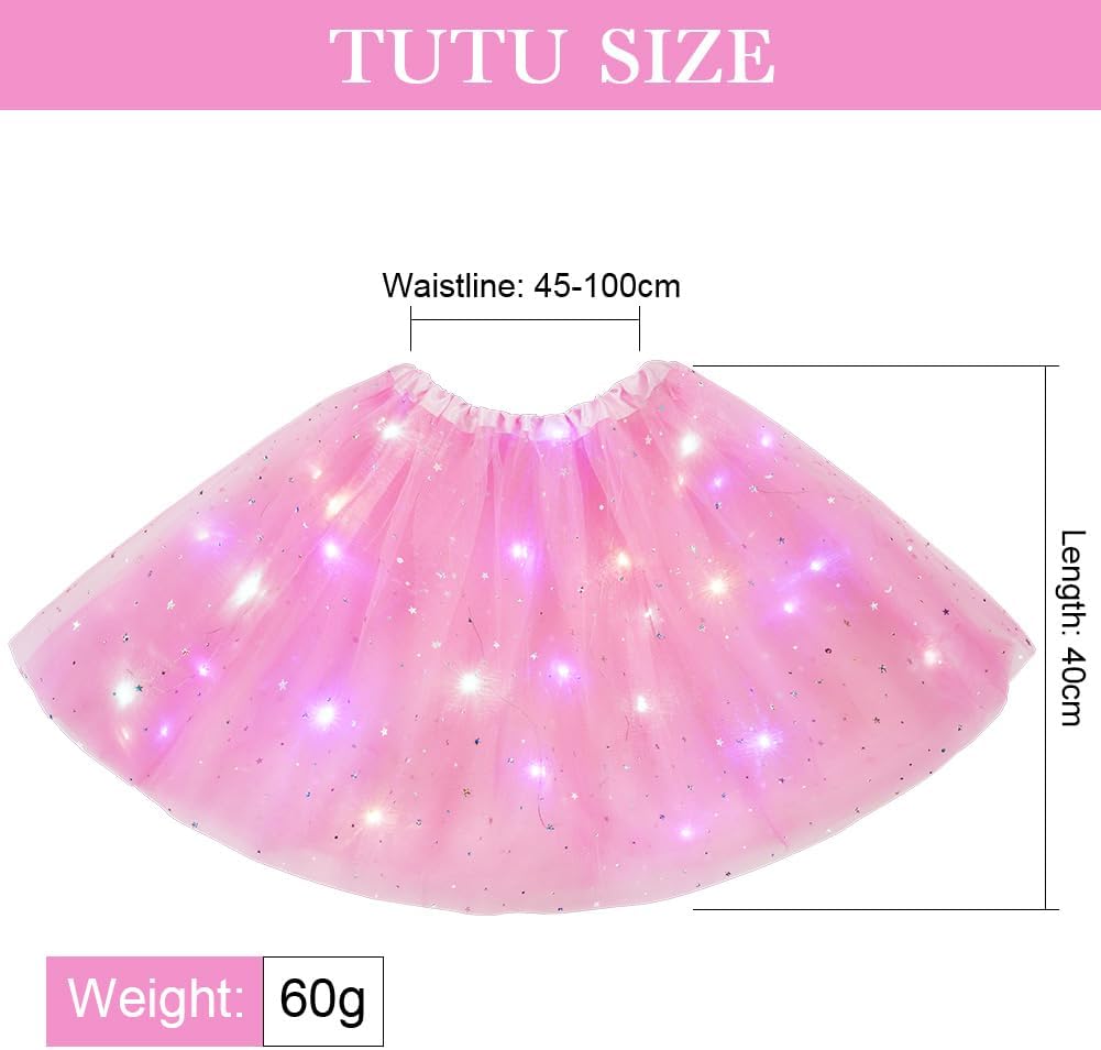 Detalle de URAQT Gonna Tulle LED per Bambina — Gonna a tutù luminosa con 3 modalità