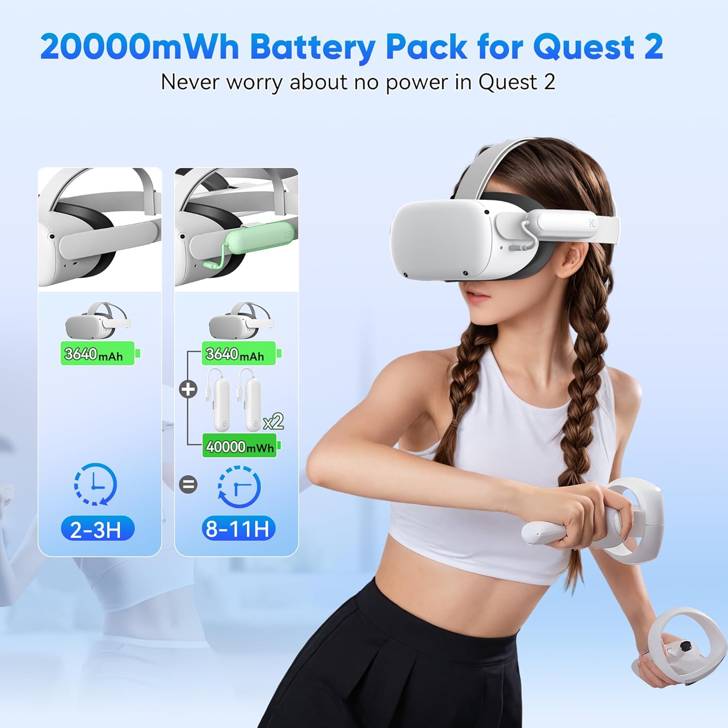 Thumbnail 1 de Battery pack for Oculus Quest 2, 20000mWh