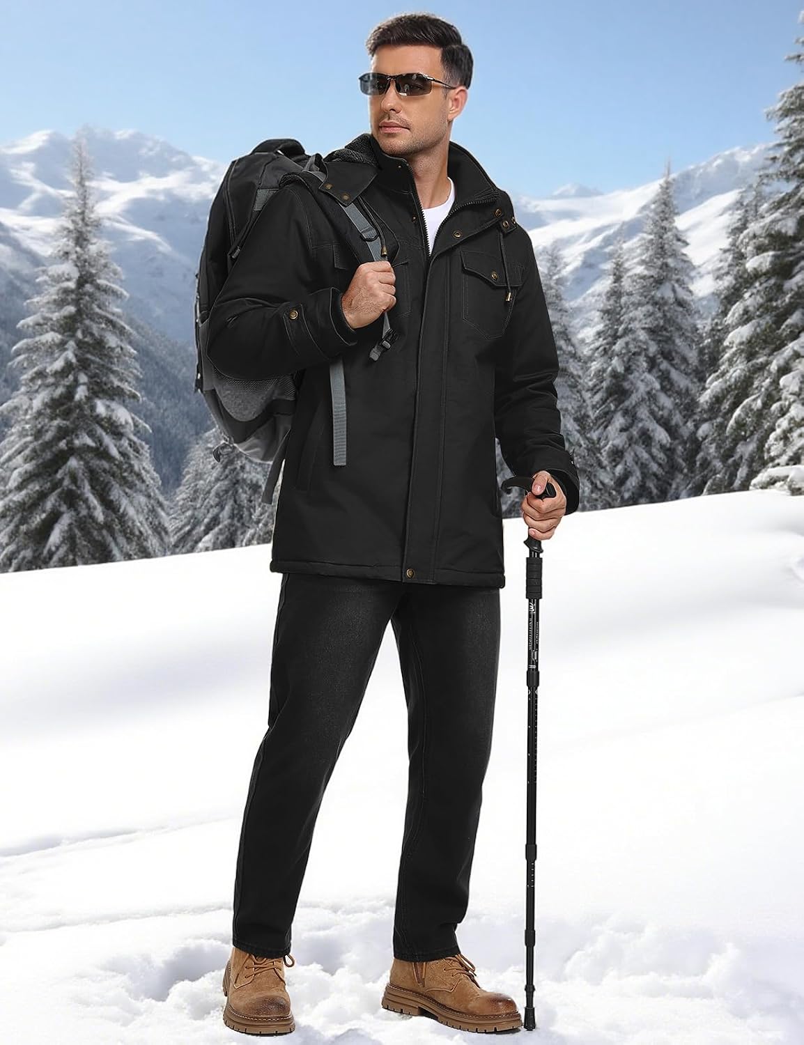 Detalle de Xnova Mens Winter Parka Jacket with Fleece Lining and Removable Hood
