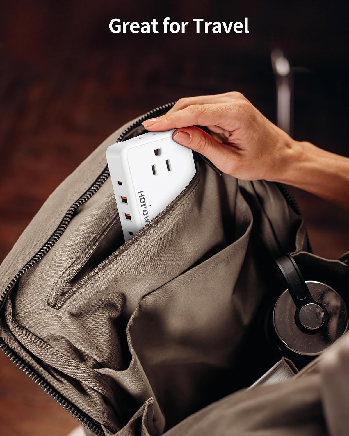 Thumbnail 6 de HOPOW QT460-CU Power Strip with Flat Plug, 6 ft Cord and 4 AC + 4 USB Ports