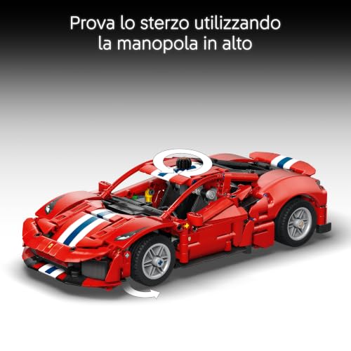 Detalle de LEGO Technic Auto Ferrari 488 PISTA 42235: il modello da collezione per giovani piloti e appassionati di Meccaniche