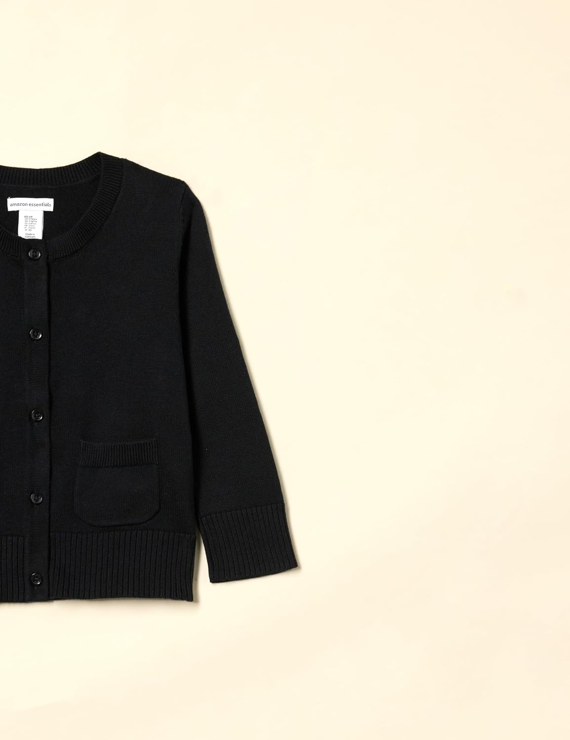 Detalle de Amazon Essentials Mädchen schmal geschnittener Cardigan-Pullover mit Rundhalsausschnitt (Baumwollgarn)