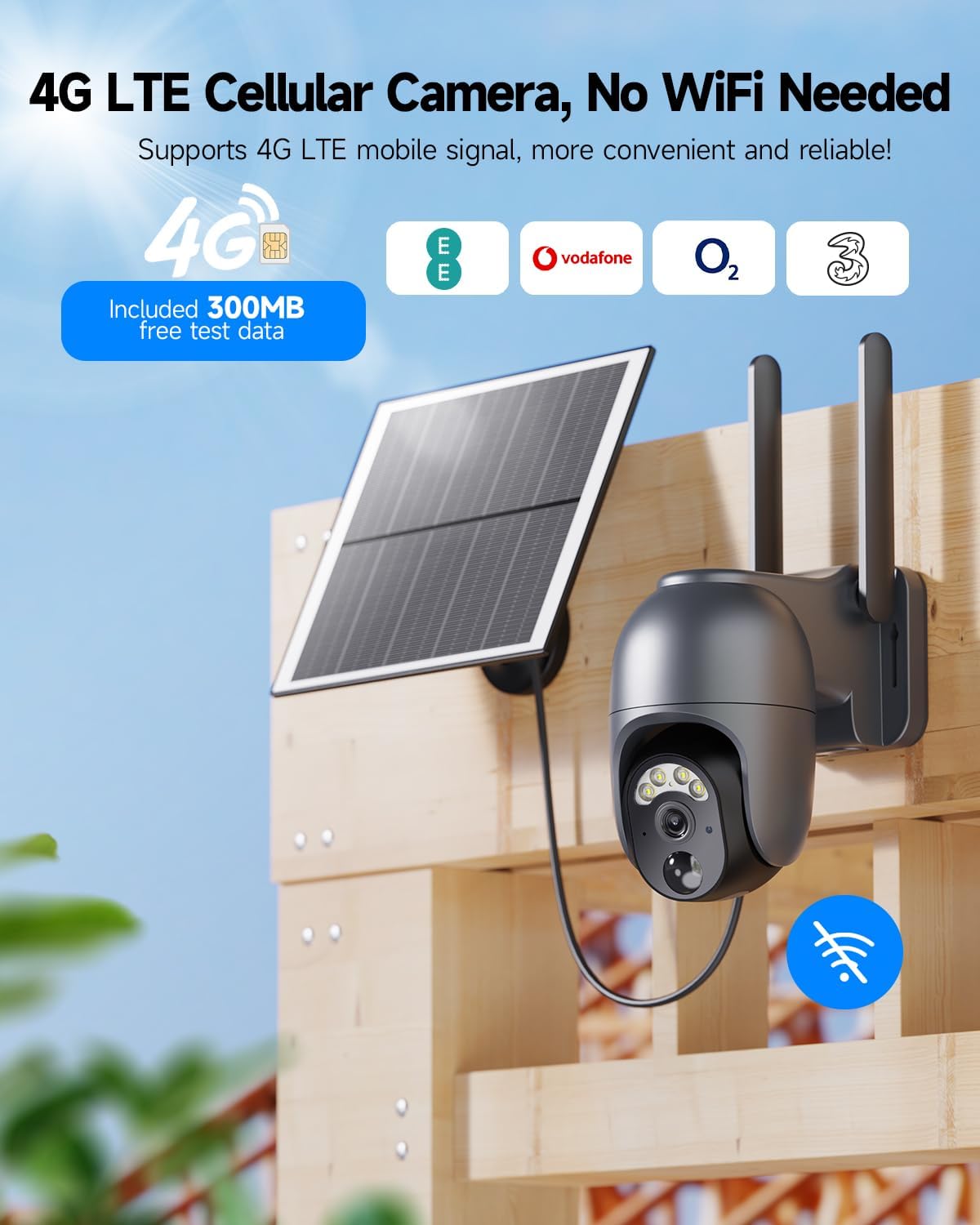 Thumbnail 1 de NUASI 4G LTE Outdoor Security Camera (2 Pack) – 2K Colour Night Vision, Solar, 360° PTZ