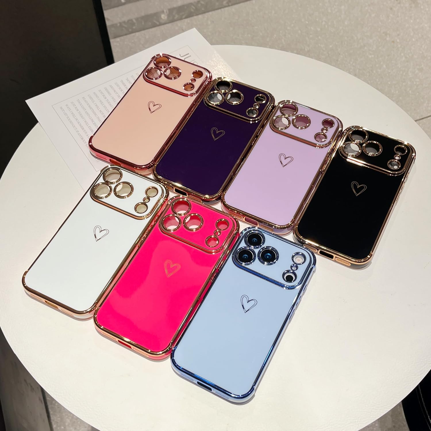 Thumbnail 5 de ZTOFERA Hülle iPhone 17 Pro 6,3 Zoll Herz Gold Rand