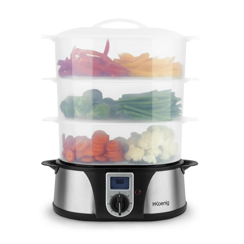 Detalle de HKoenig VAP12 Cocedora al Vapor 1000W: cocina saludable en 12 litros