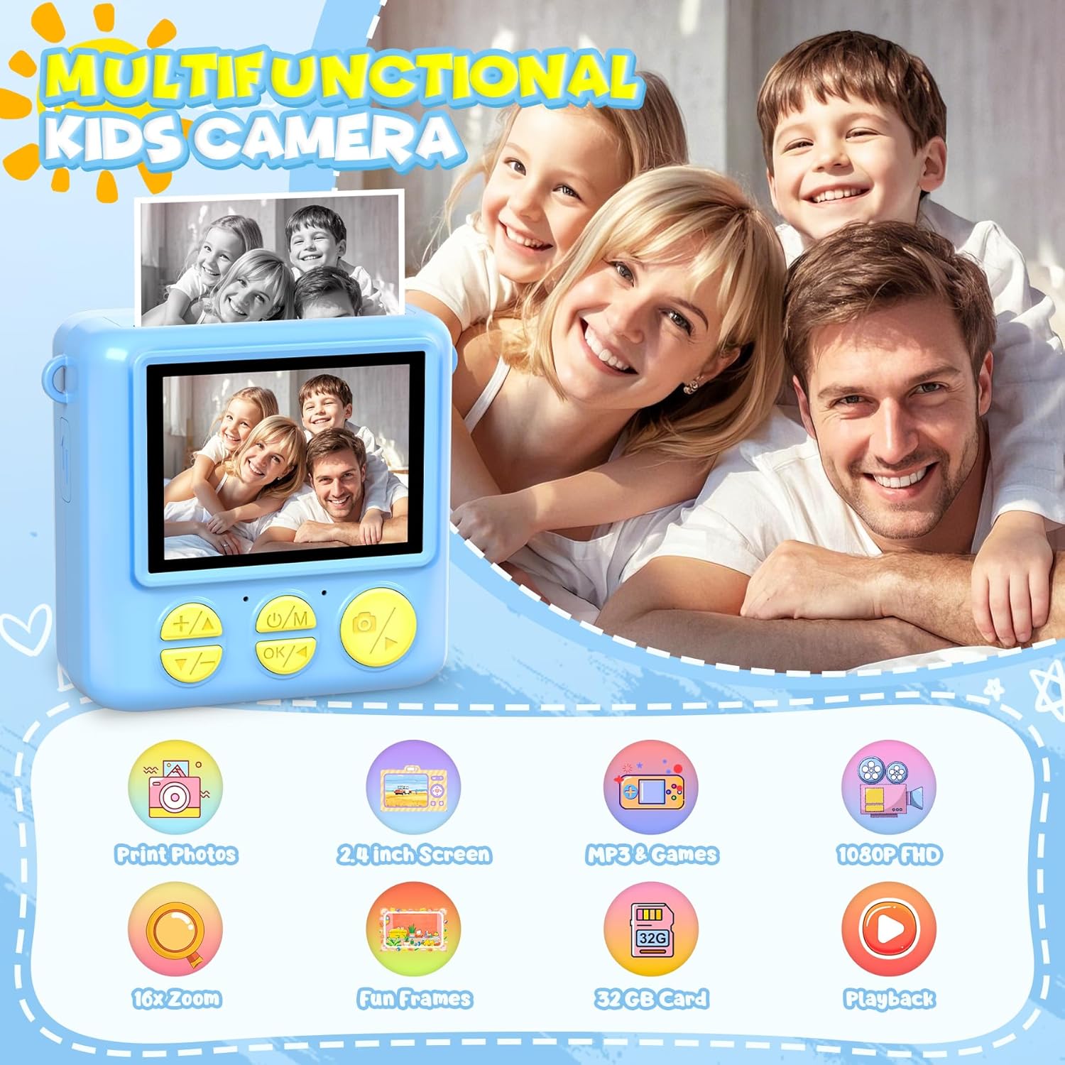 Detalle de LUVTOY Macchina Fotografica Bambini istantanea con stampa termica da 2,4" e 32GB